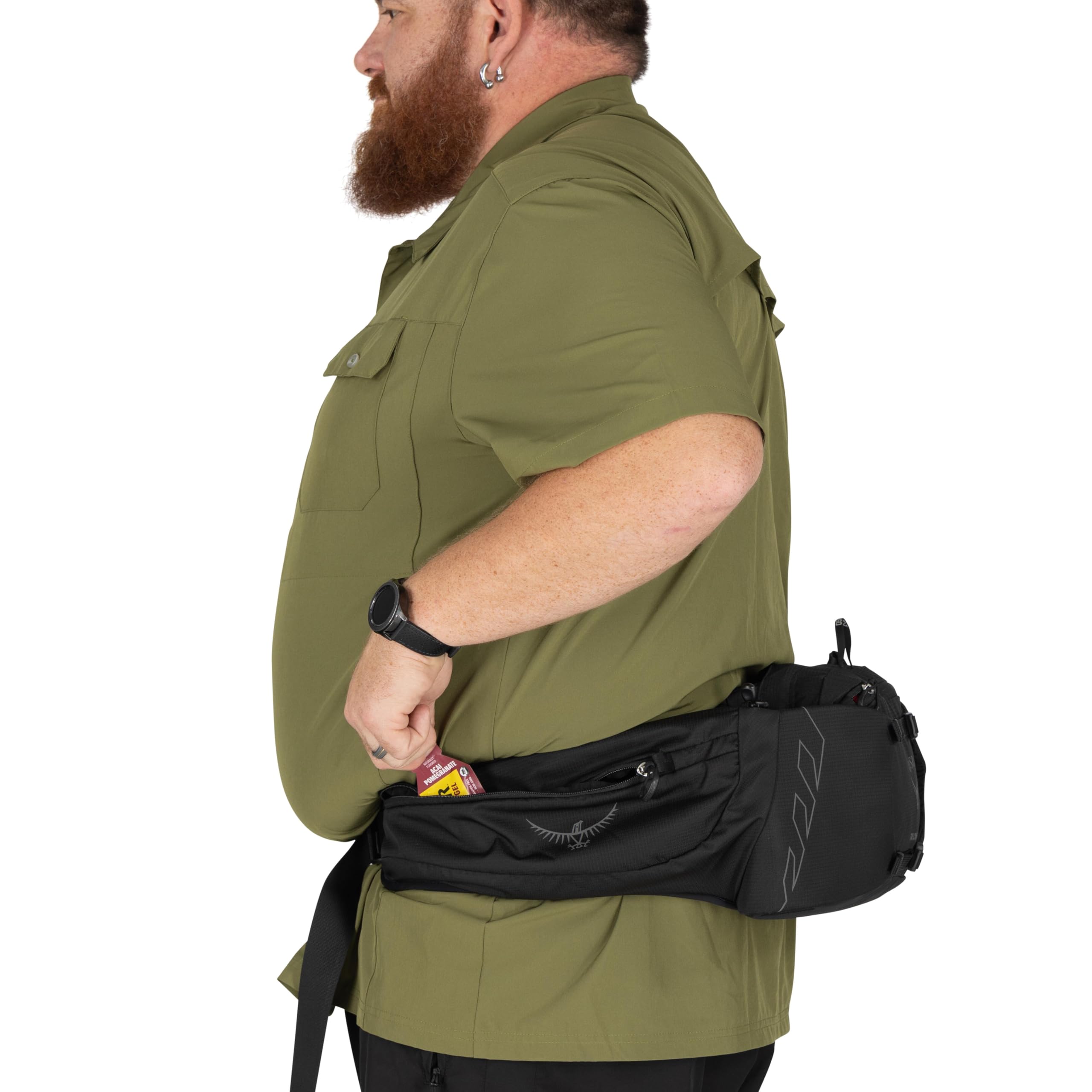 Osprey Talon 6L Herren Lendenwirbel-Wandergürteltasche, Schwarz/Kohlegrau, erweiterte Passform, Schwarz/Kohlegrau, Einheitsgröße, Wandergürteltasche