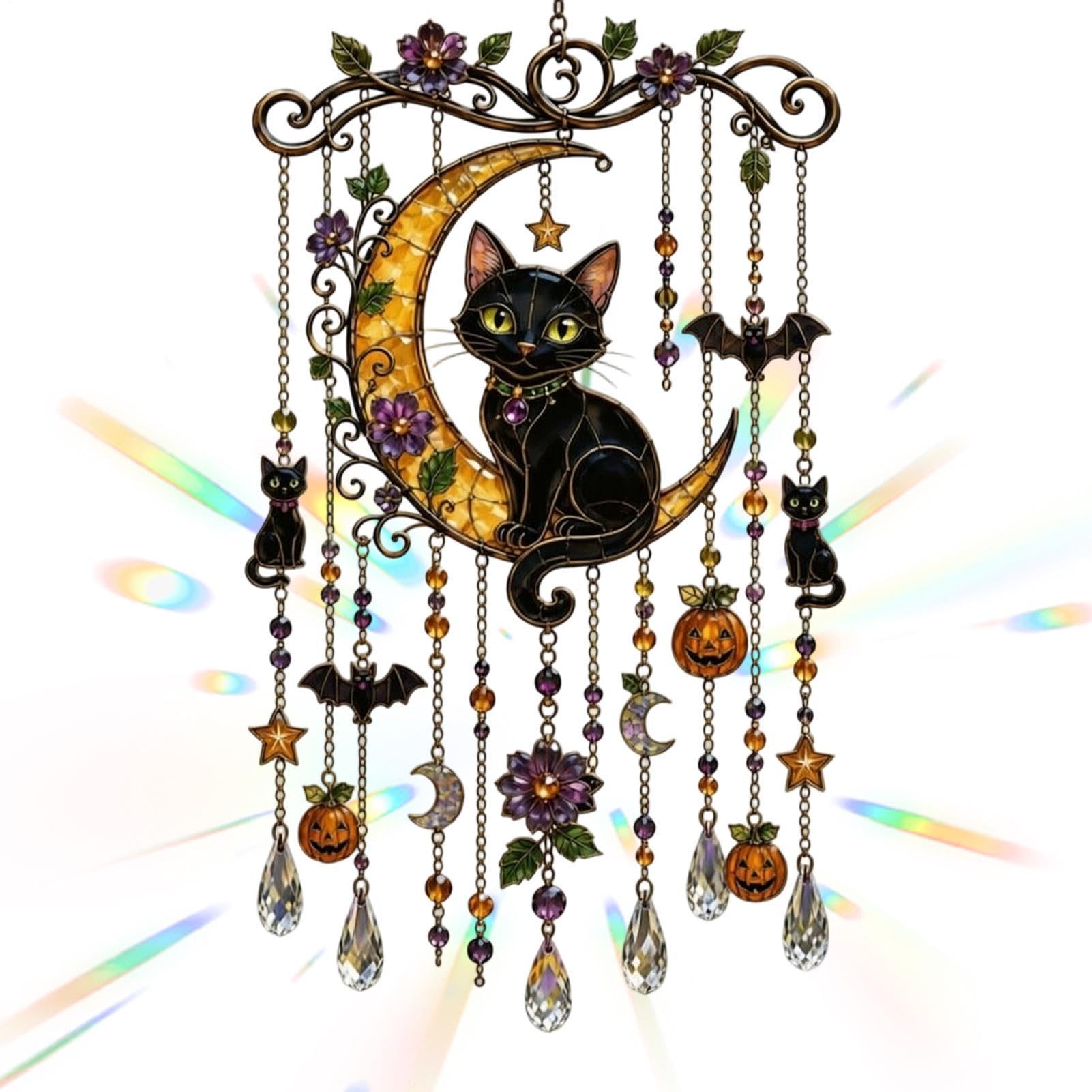 Campanillas de viento de gato atrapaluz para decorar tu terraza este Halloween