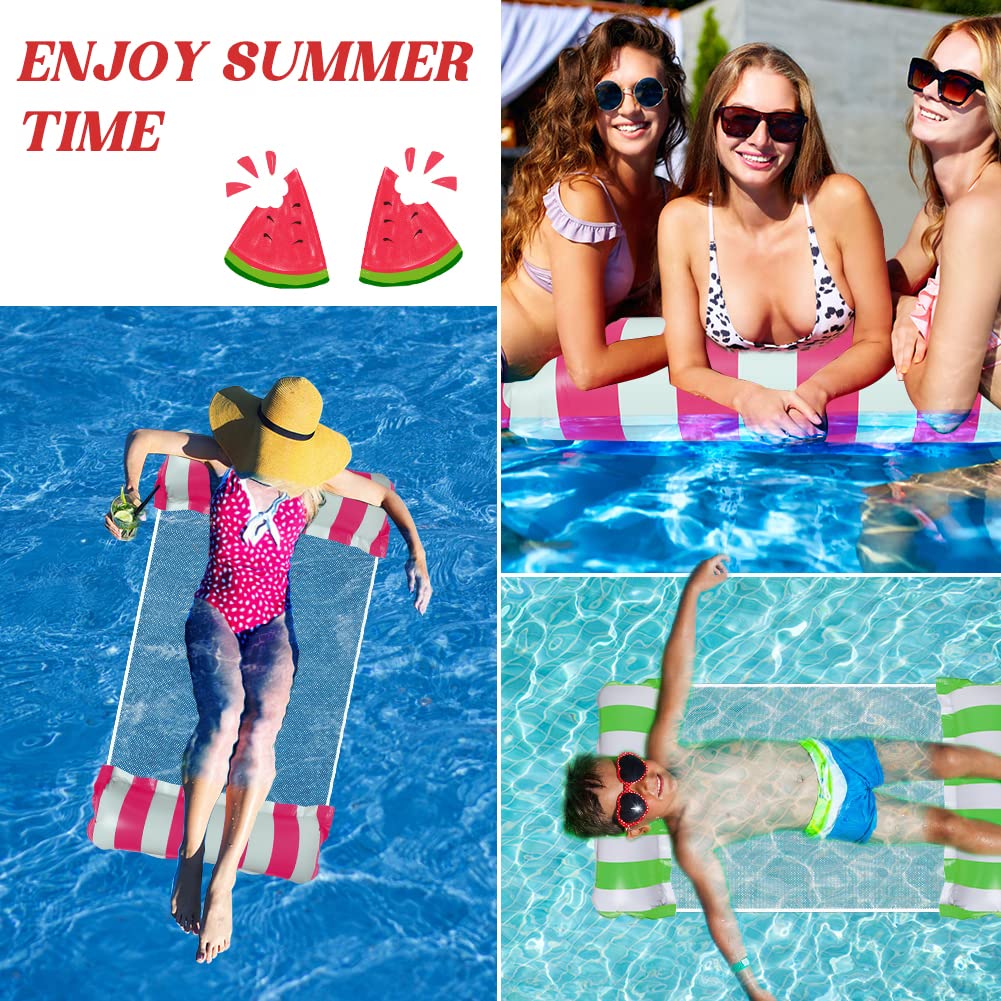 Hamaca Flotante Piscina Juego De 2 | 4 En 1 Con Bomba De Aire | Capacidad 200 Kg Para Verano Y Playa