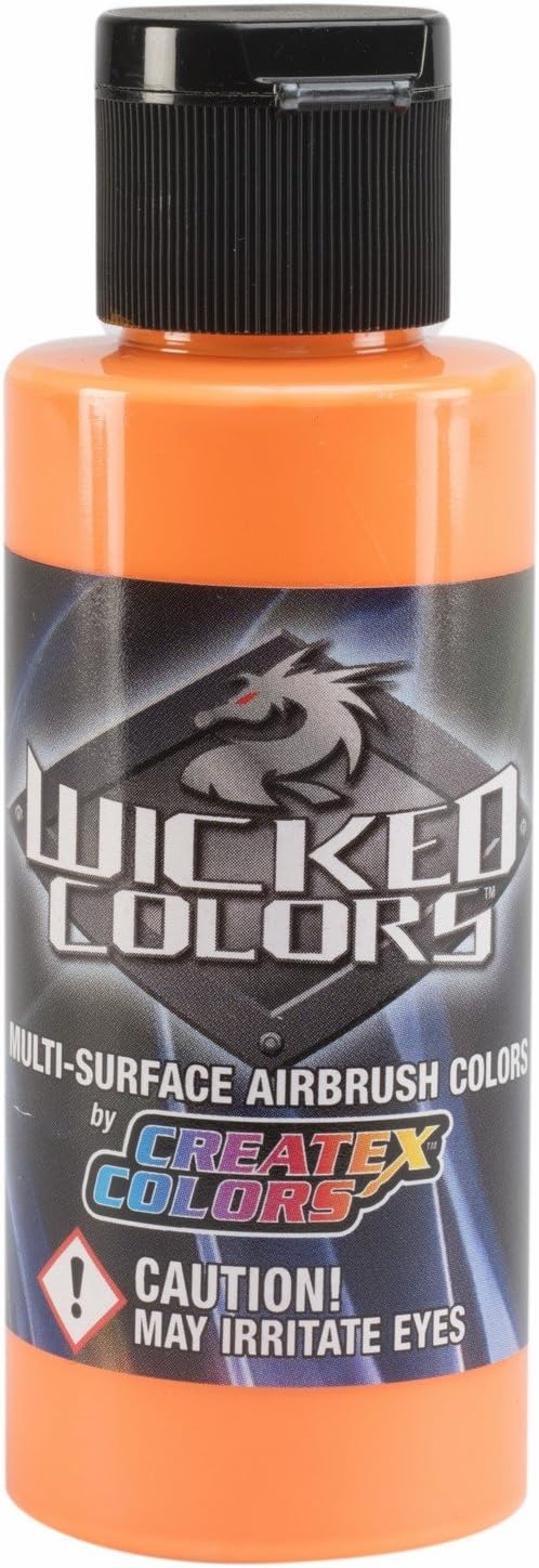 Wicked Colors Createx W025 Fluorescent Sunburst 2oz. water-based universal airbrush paint. by SprayGunner