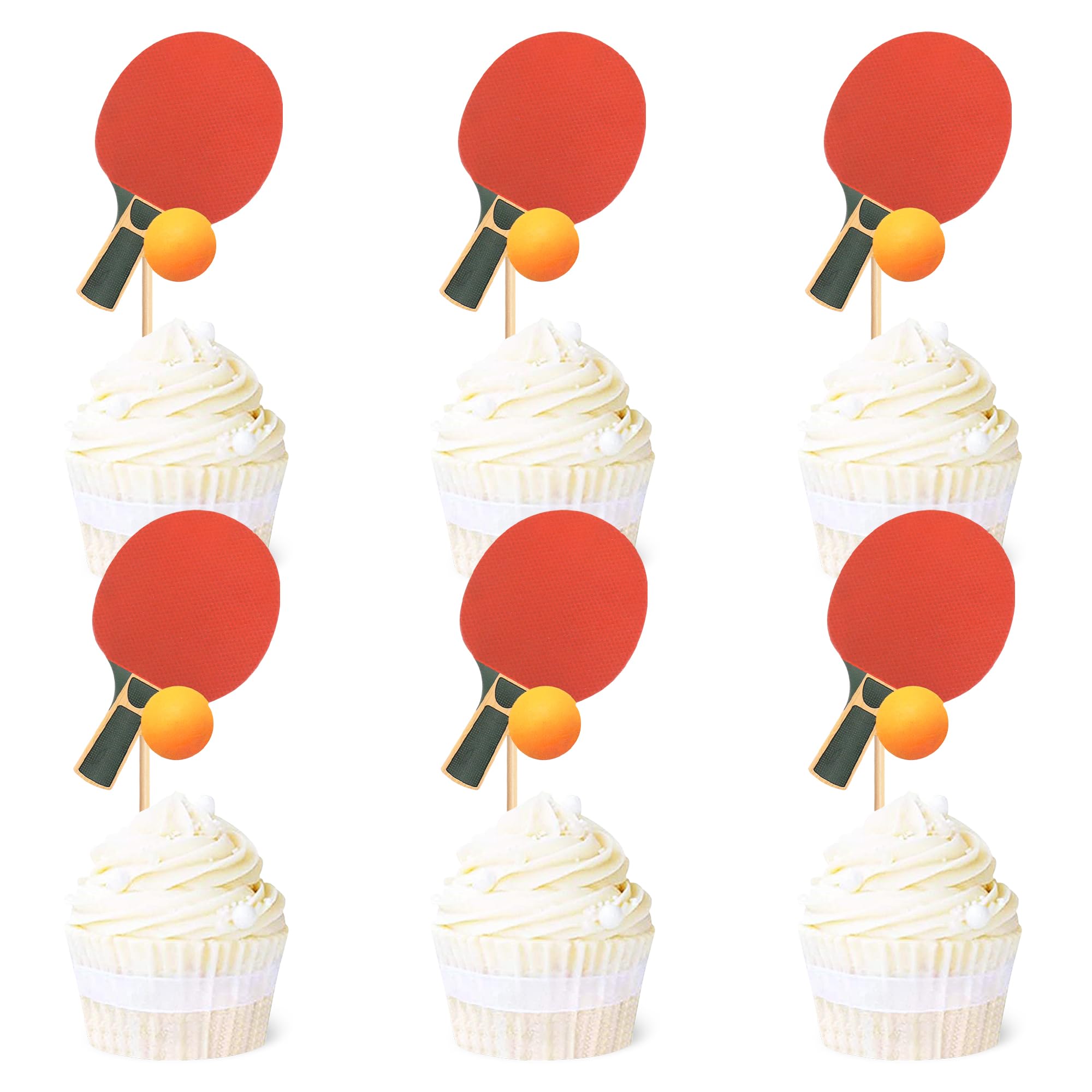 Blumomon 24 Stück Billard-Cupcake-Topper – 5,9x11,5 Cm, Doppelseitig, Aus Karton Mit Zahnstocher