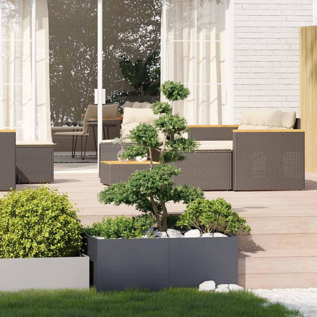 Tomostar Lit de Jardin Surélevé, Jardinière Potager de Jardin Bac à Plant Anthracite 100x100x40 cm Acier