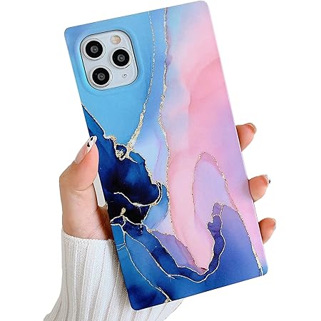 Amazon Com Banailoa Cute Iphone 11 Pro Max Case Square For Women Luxury Marble Protective Blue Case For Girl Soft Tpu Matte Slim Case Cover Designed For Iphone 11 Pro Max 6 5