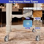 Enyke 2" Wet Dry Vac Repalcement Casters 500 LBS, 5/16" x 1-1/2" (8 x 38mm) Stem Casters, TPR Rubber Casters Set of 4, Swivel Castors with Ball Bearing, for Furniture, Carts, Dolly, Vacuum