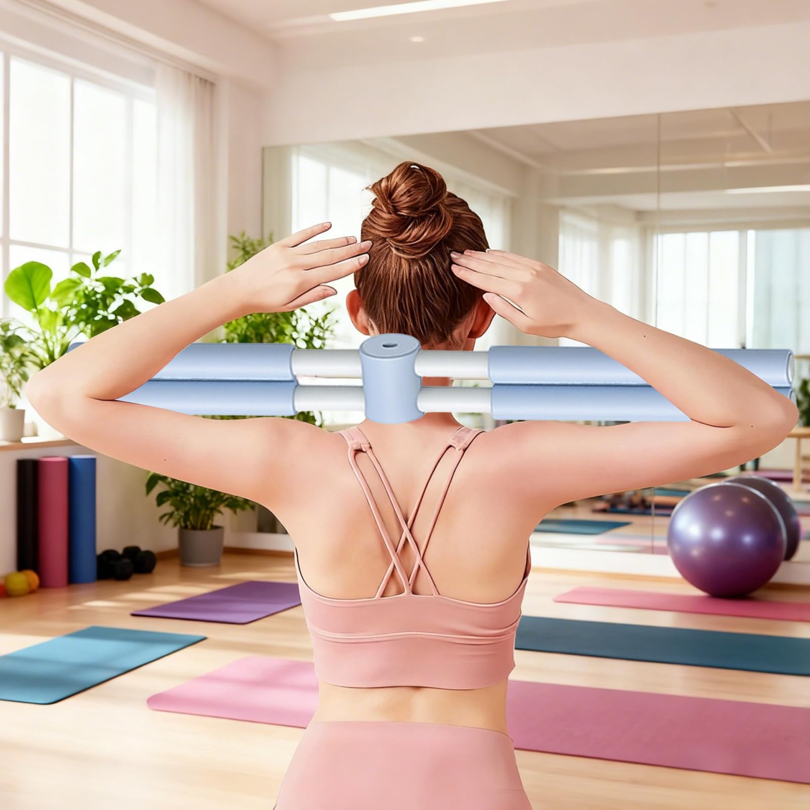 Professionnel Correcteur de bâtons de yoga et de Postures, lisser pour correction de la bosse du cou, poteau extensible mobilité portable