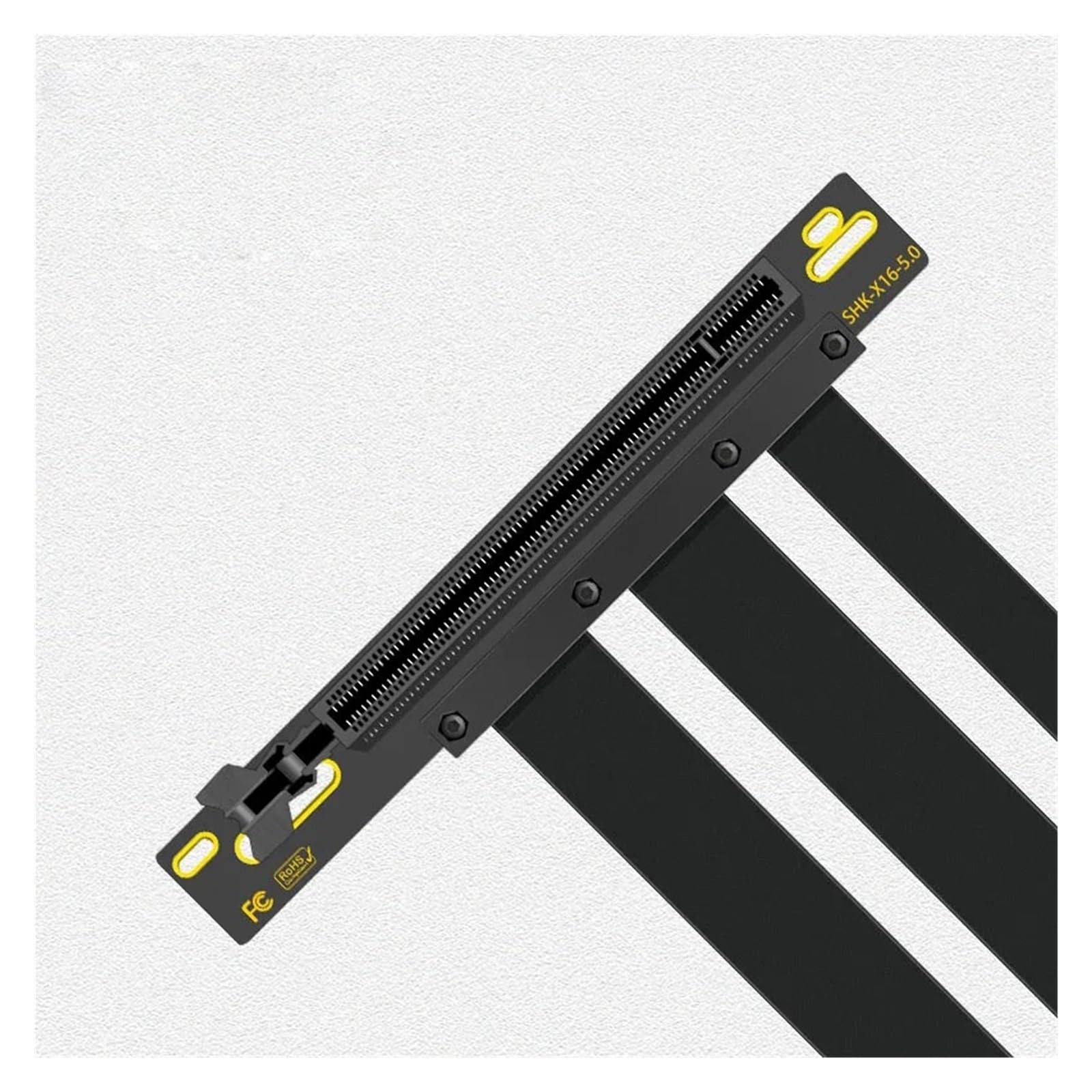 PCIe 5.0 X16 Riser Cable S+A+S, RTX4090, RX6950XT, X570, B550, Z690, ekranowany, szybki pionowy montaż, do gier, PCI Express Gen5 (0,15 m, 5,0 biały, 180 stopni)