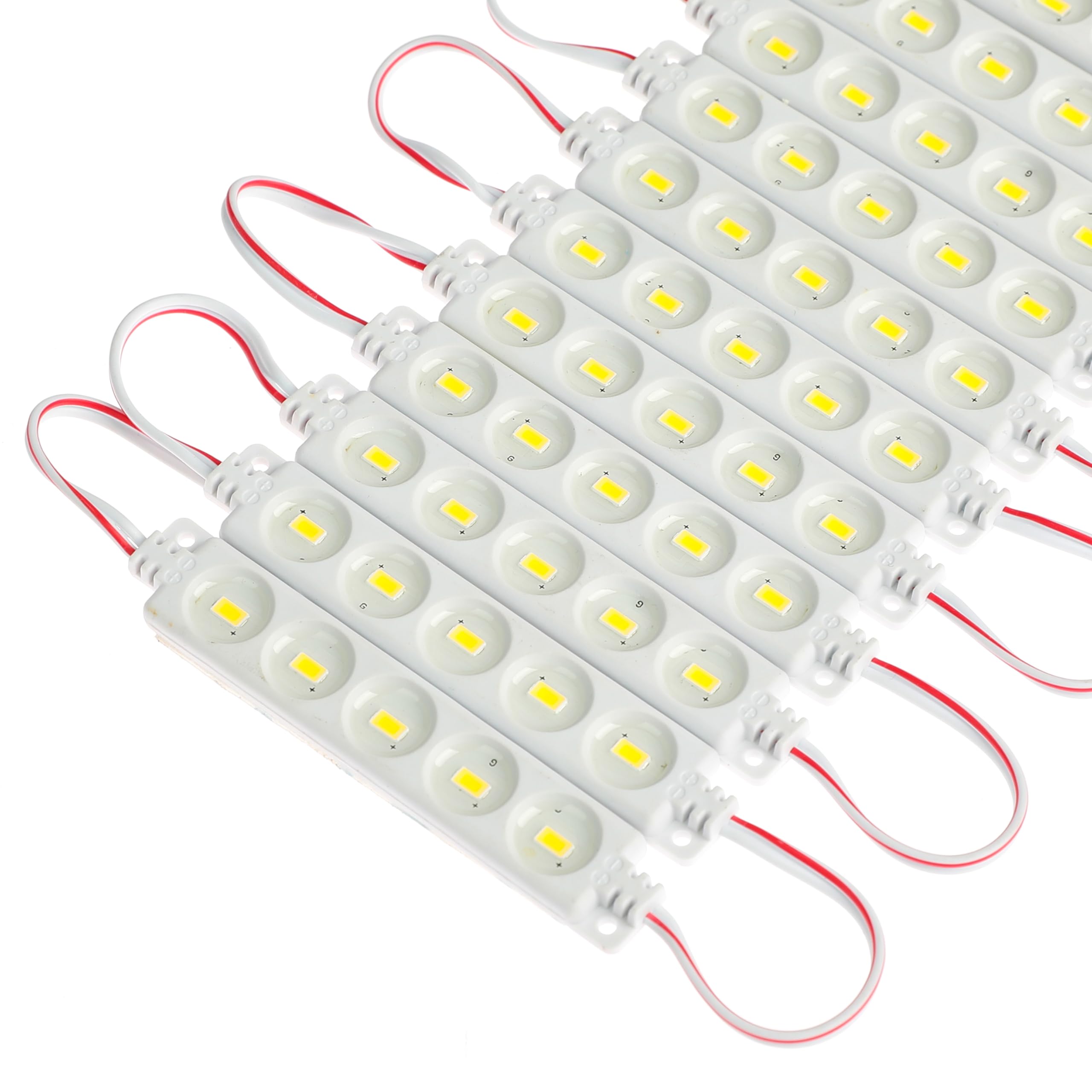 Q QINGCHEN DC12V Warm White Injection LED Module 1.2 W Waterproof Decorative Back Light for Letter Sign Advertising Signs with Tape Adhesive Backside