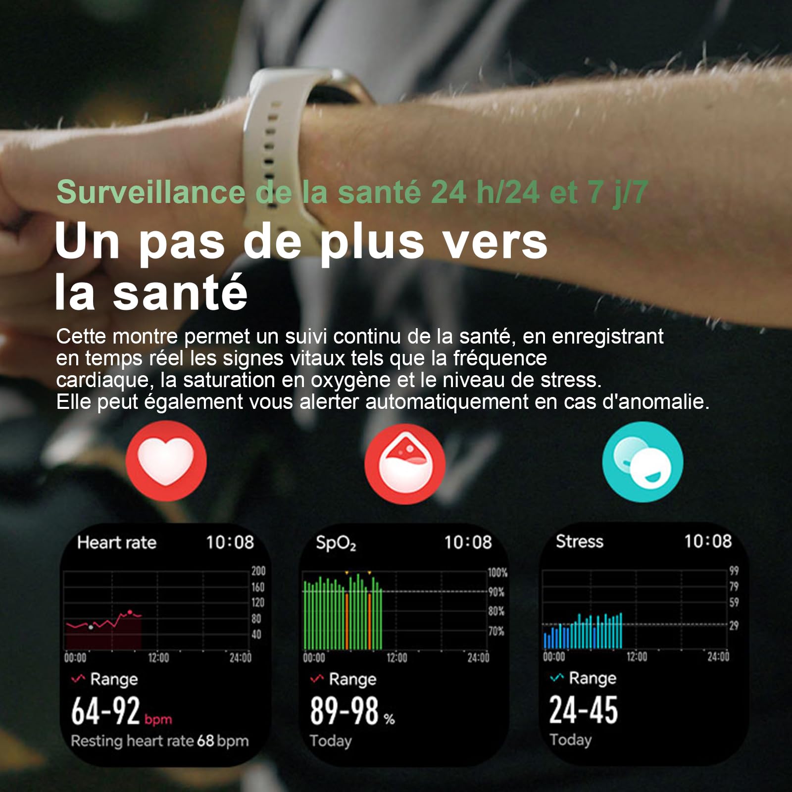 HONOR Watch X5i Smartwatch, 1.97" AMOLED Écran Montre Connectée avec Appels Bluetooth, Autonomie 21 Jours, Surveillance Cardiaque & SpO2 24/7, 109 Modes Sport, Étanche 10M (White)