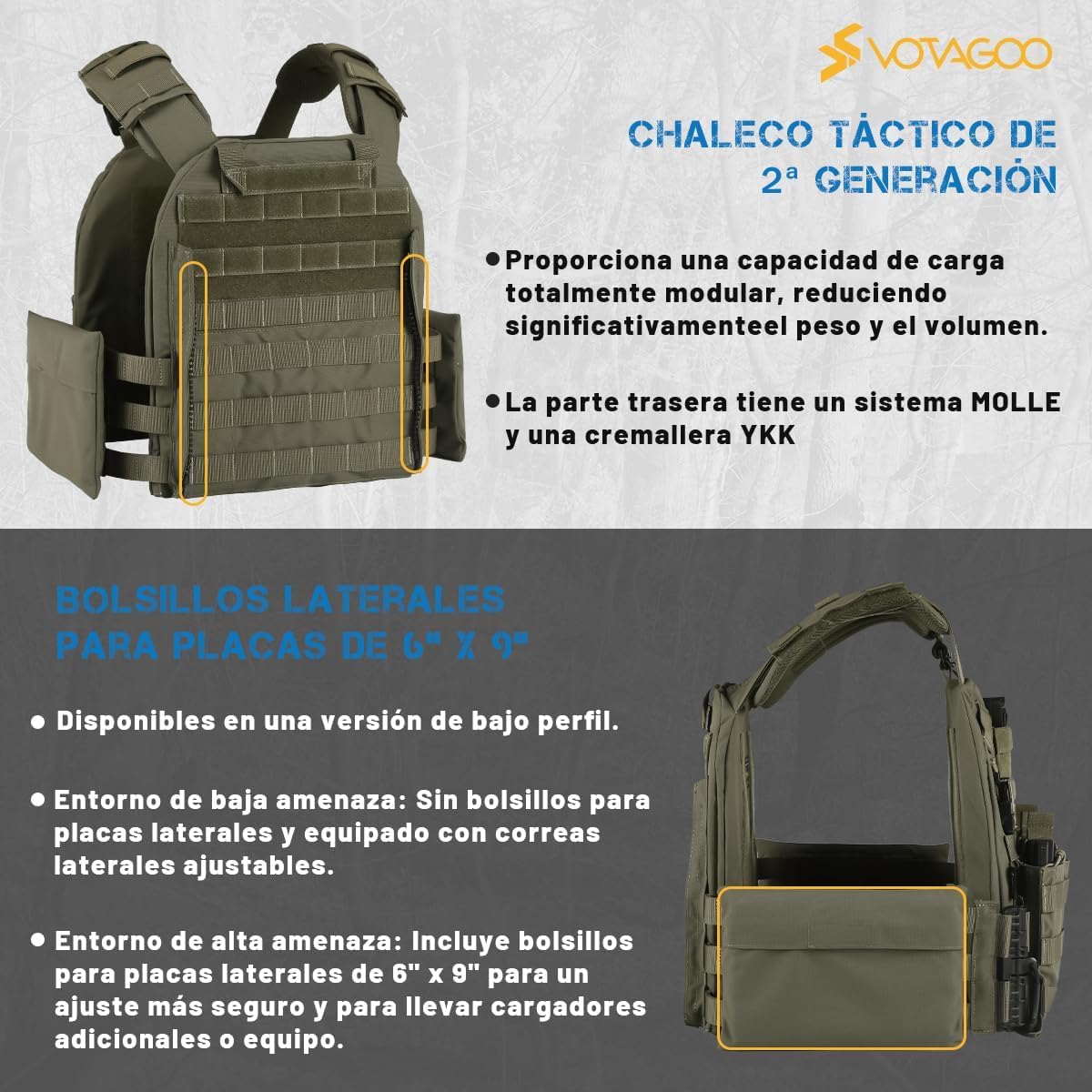 Outdoor Sports Quick Release Tactical Vest, Airsoft Vests for Paintball, Adjustable Breathable Lightweight Vest - Image 3