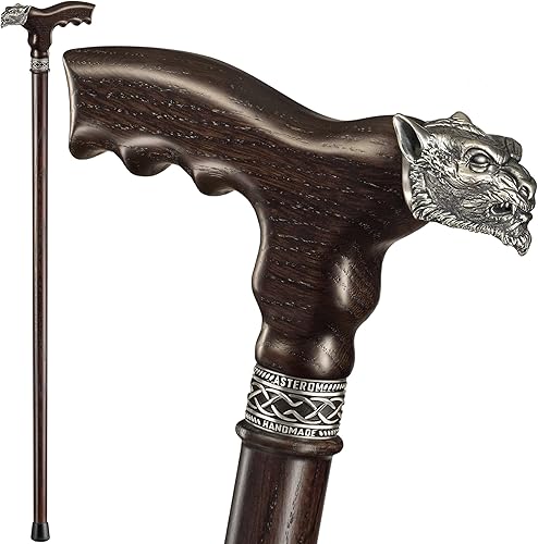 Bastón de hombre lobo personalizado para hombre, bastón de madera con cabeza de lobo Lycan, bastones de caminar decorativos para hombre, bastones