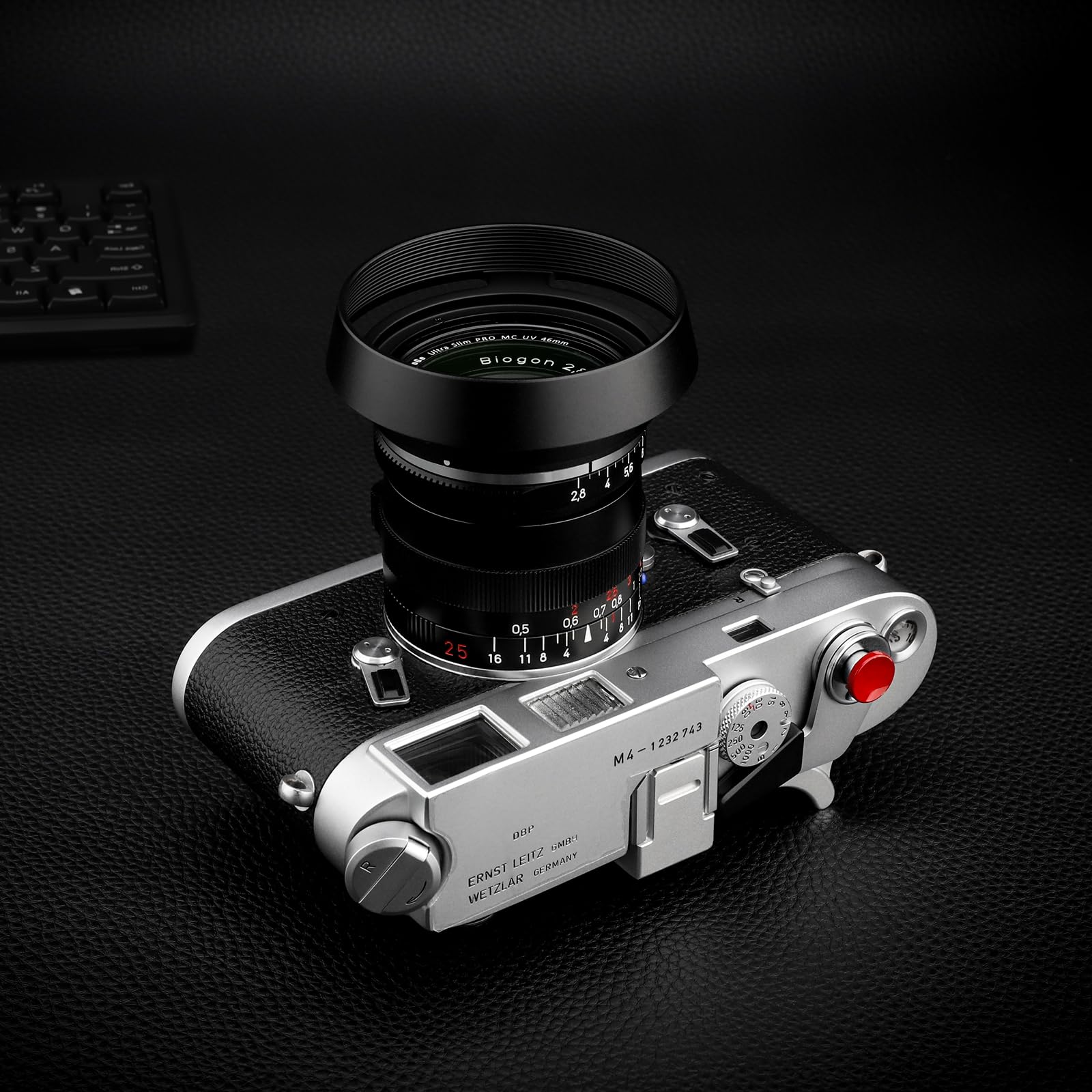 Haoge LH-ZV09 Pare-soleil rond en métal à baïonnette pour Carl Zeiss C Biogon T 4.5/21 21mm f4.5 ZM, 2.8/25 mm f2.8 ZM, 2.8/28 28mm f2.8 ZM, C Sonnar T 1.5/50 50mm f1.5 ZM Objectif Noir