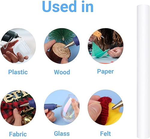 Miniatura 6 de ENPOINT - Varillas de pegamento caliente blancas de tamaño matrimonial, 24 unidades de 0.43 pulgadas de diámetro x 4 pulgadas de largo para