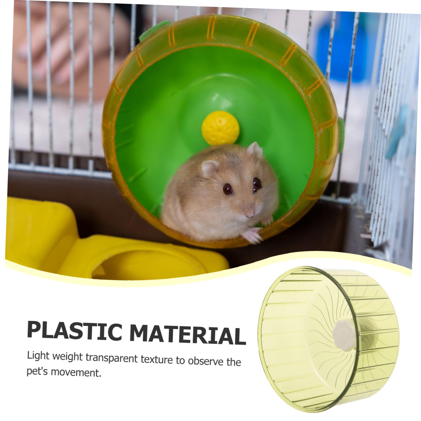 INOOMP 5pezzi Ruota Per Criceti Silenziosa Plastica Accessorio Per Esercizio Per Criceti Cincillà e Gerbilli Design Trasparente e Leggero Per Divertimento Senza Rumore e Maggiore