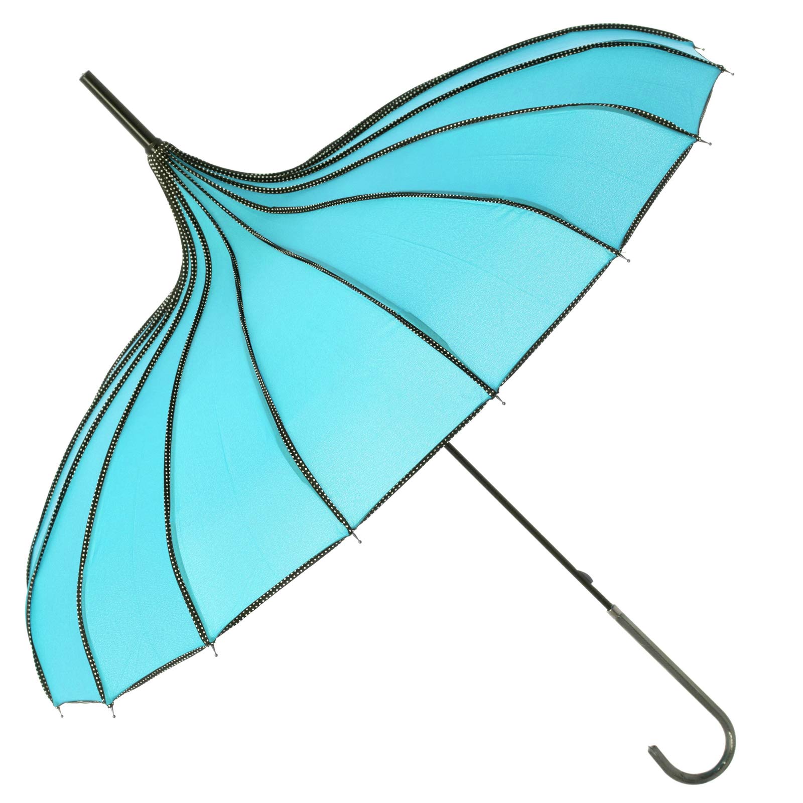 Soake Black,Teal Boutique Ribbed Pagoda Umbrella By - Teal