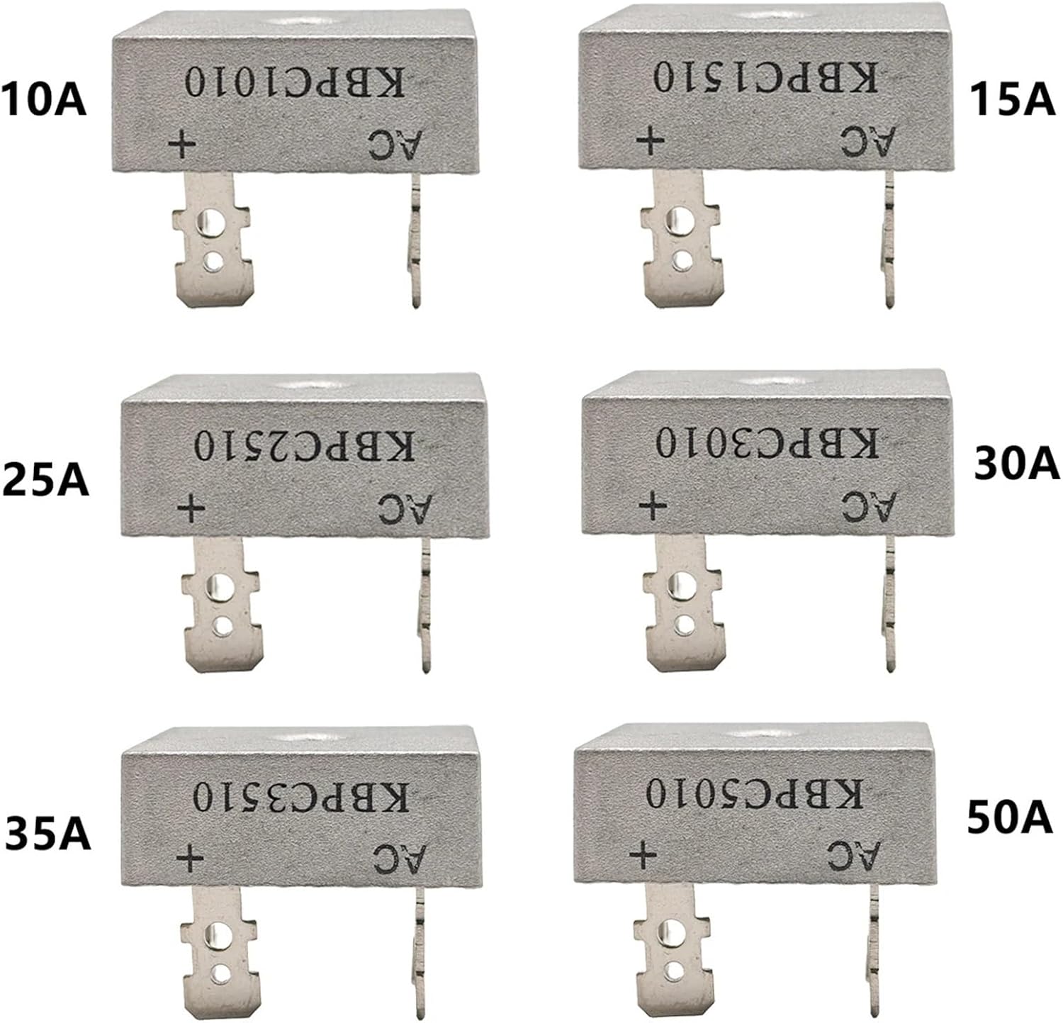 1PCS/KBPC5010 Bridge Rectifier Diode 10A 15A 25A 30A 35A 50A 1000V KBPC 5010 Power Rectifier AC to Electronic Components(KBPC2510)