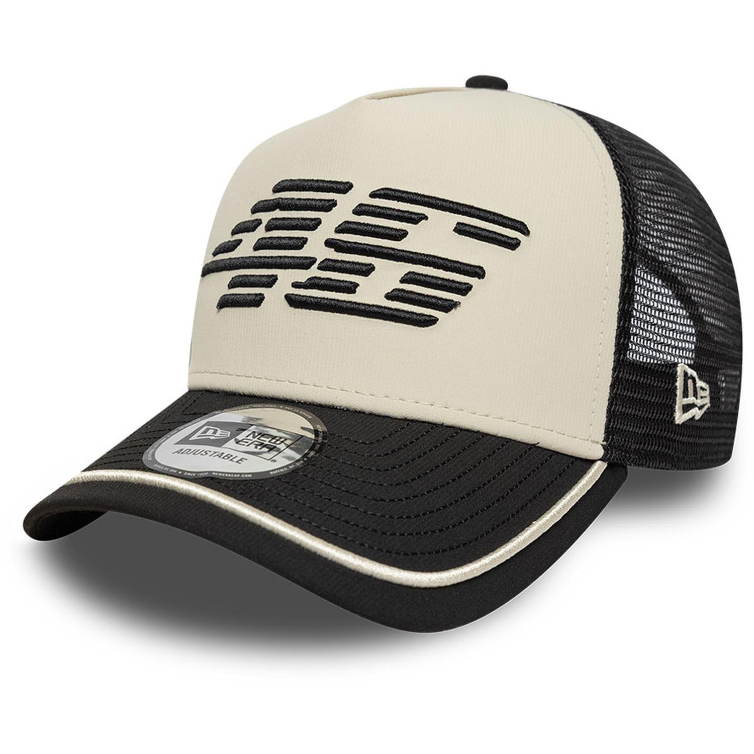New Era Recycled Stripe EF Trucker VR46 GRABLK Mens Caps, Grey, OSFM