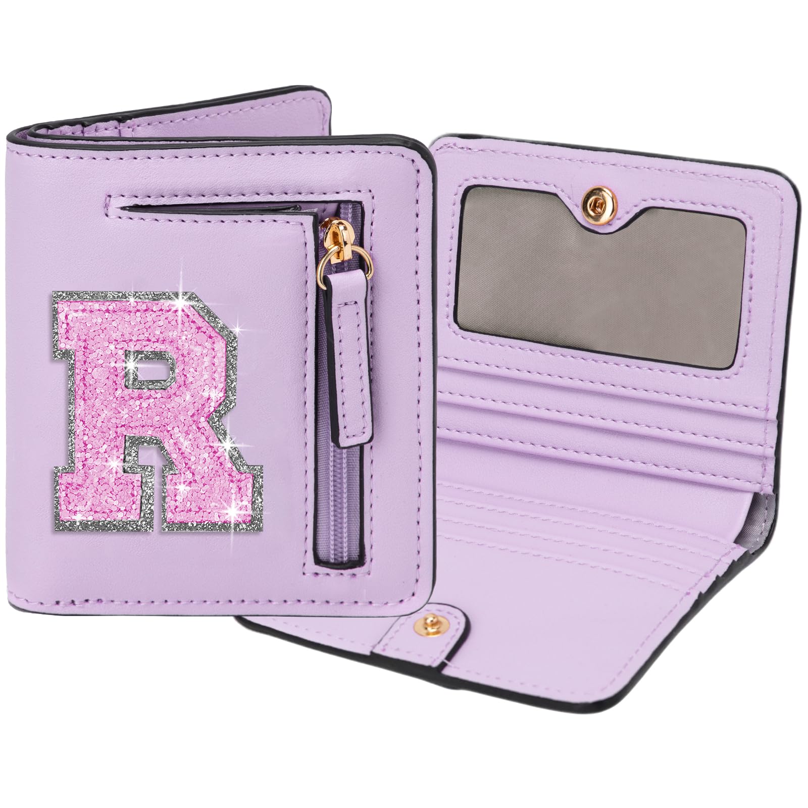 OYLOLA Birthday Gifts for Teen Girl Kids Wallet Girl Wallets Small Initial Rfid Wallet Teen Girls Gift Preppy Stuff for Girls Purple R