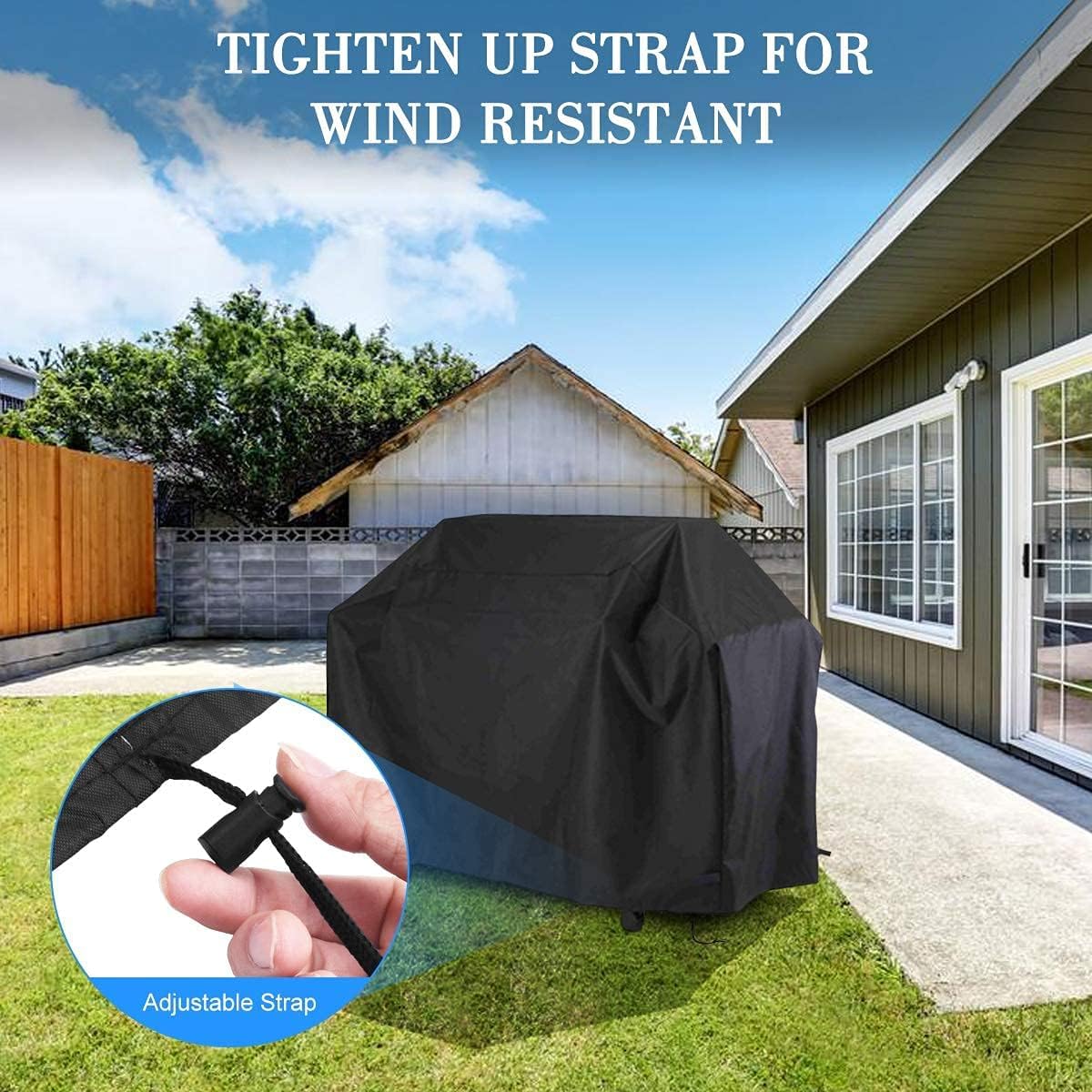 Antivento Copertura per Barbecue con Coulisse,Impermeabile Coperture per Protettiva per della Griglia, Telo di Copri per Grill Barbecue da Esterno(Size:100 * 60 * 150cm,Color:Brown)