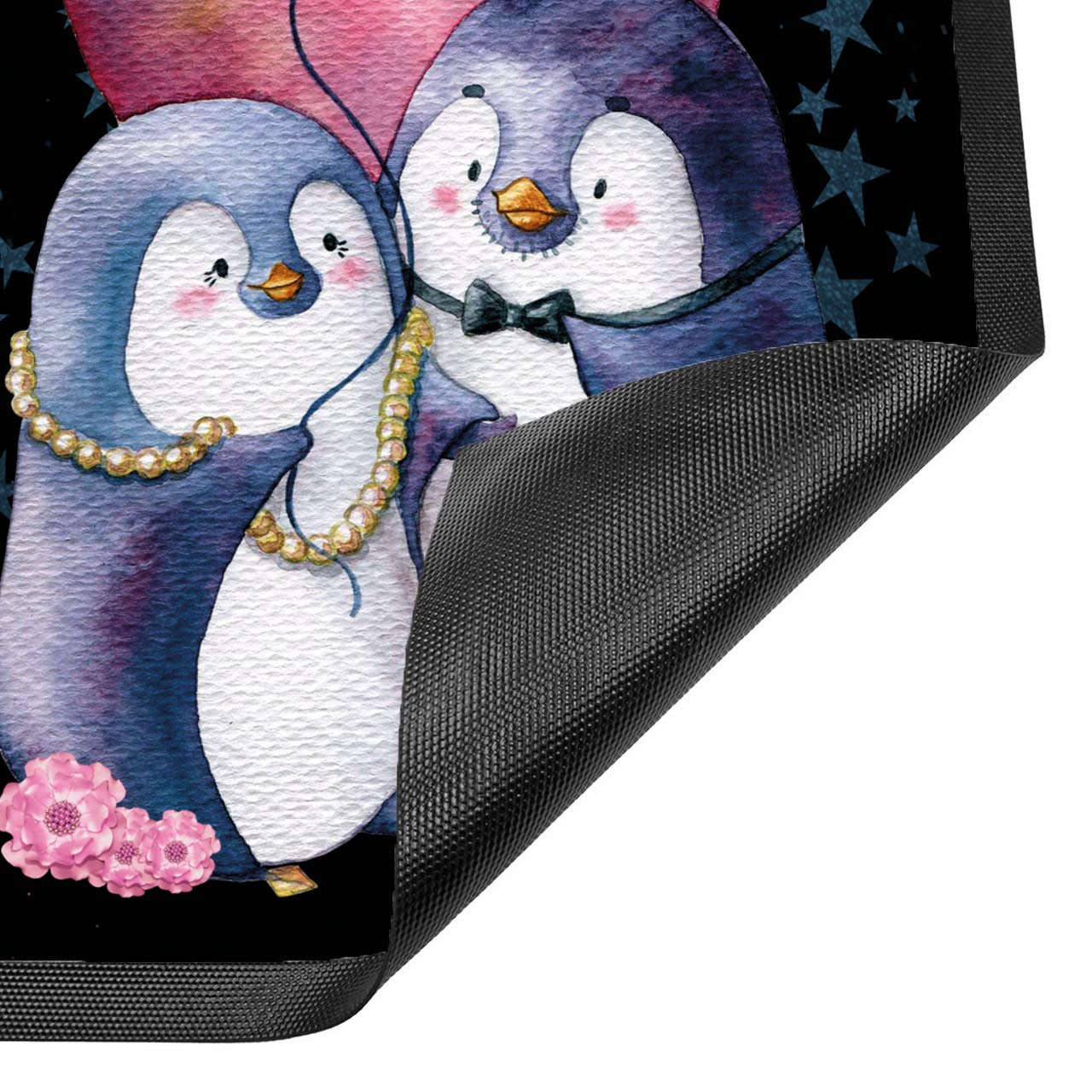 Fußmatte Türmatte Pinguin Herz Mr Mrs Fußabtreter Eingang Haustür waschbar