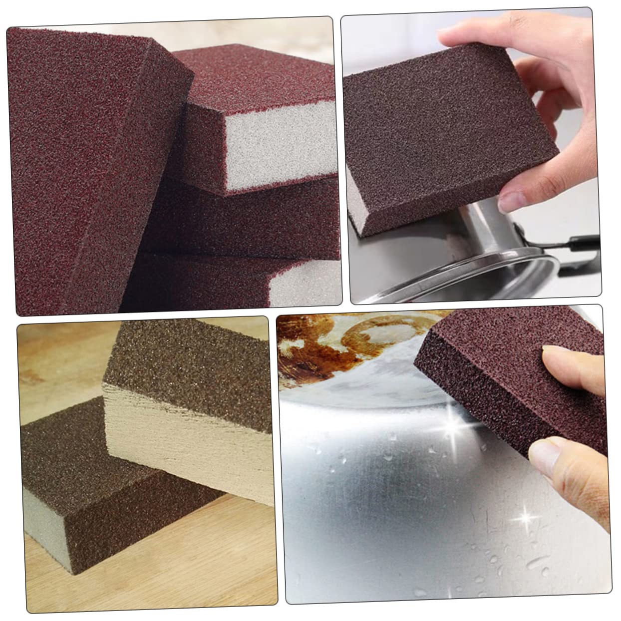 MAGICLULU 12piezas Unidades Esponjas De Lijado Multifunción para Limpieza De Ollas y Sartenes Esponjas Abrasivas para Cocina Uso Mojado y Seco Elimina Óxido y Suciedad