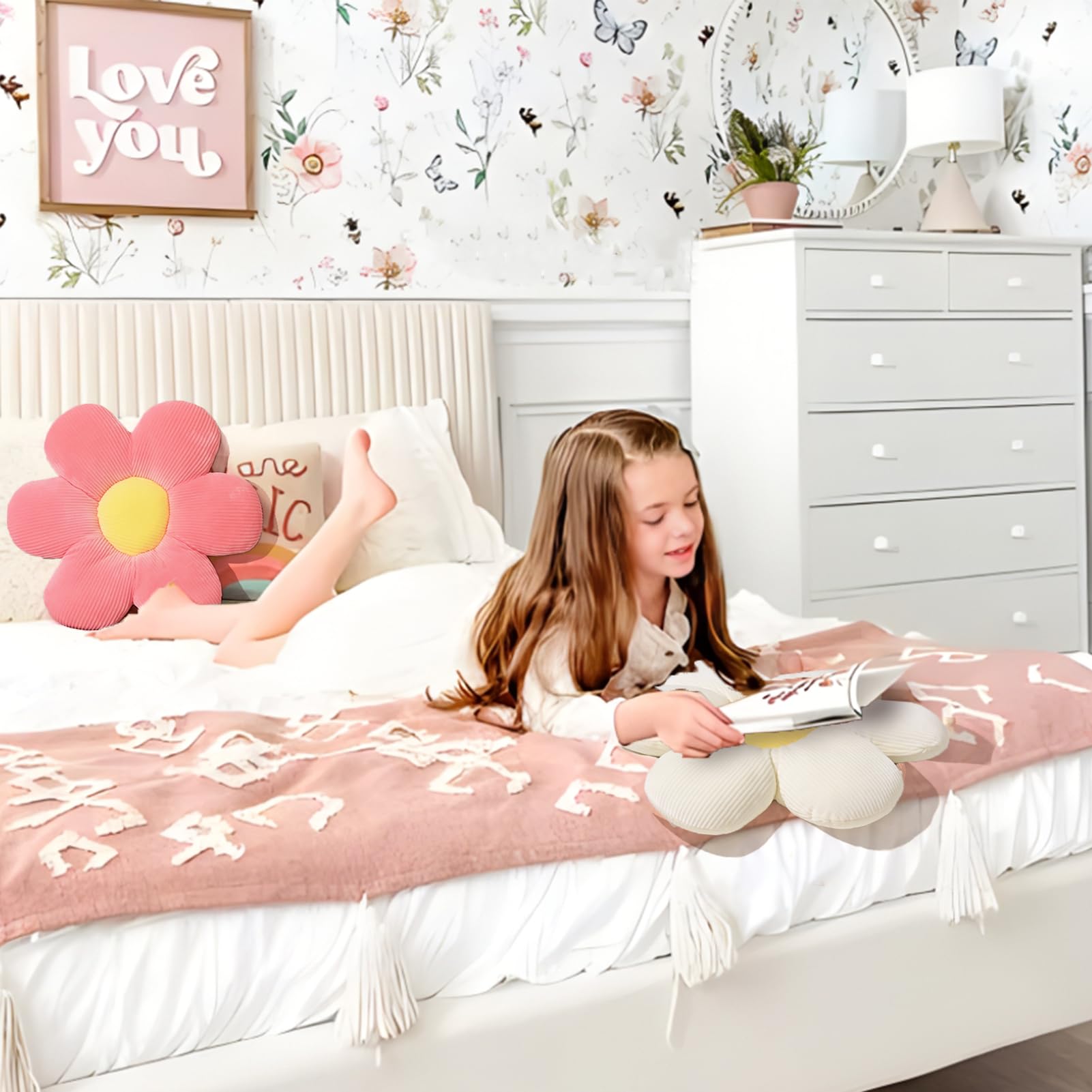 Cuscino Decorativo A Forma Di Fiore 35x35cm - Morbido Per Divano E Camera - Foto 10