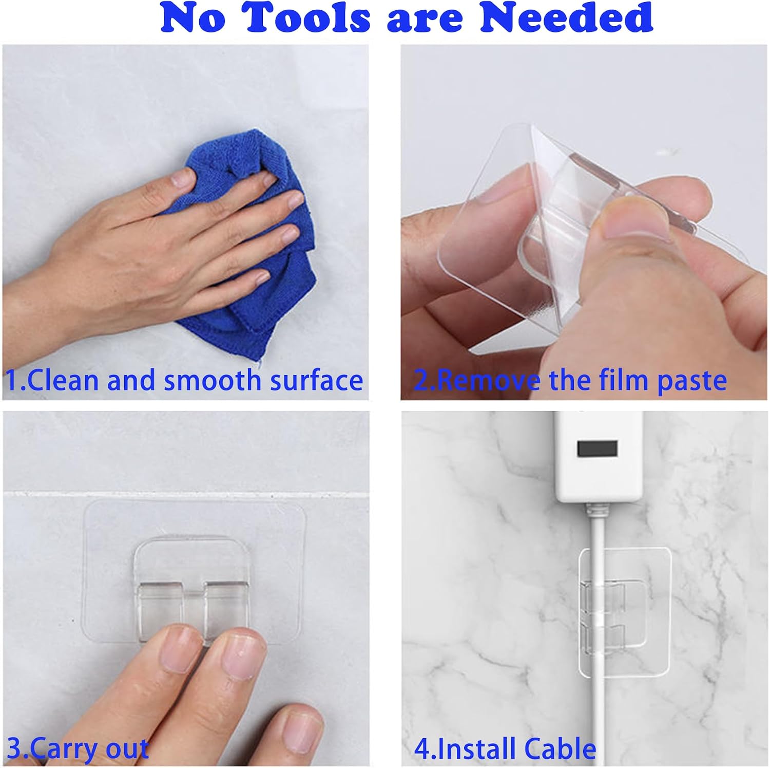 Hooks for Outdoor String Lights Clips 40Pcs Heavy Duty Cable Clip Clear Sticky Clip with Waterproof Adhesive Strips for Hanging Christmas Light UV-Resistant Wall Wire Cord Holder for Porch Patio Decor