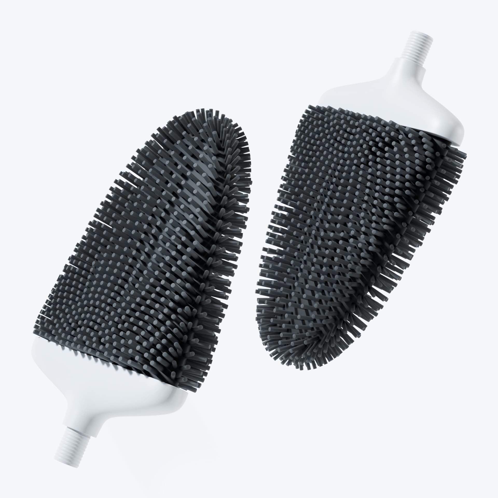 Savega Replacement Whte - Replacement Brush Head Slim - Premium Silicone Replacement Toilet Brush Set Of 2 - Without Handle And Holder (Set Of 2 White)