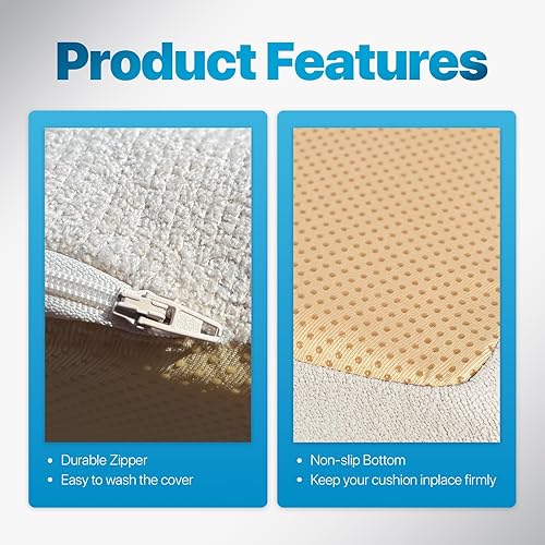 Miniatura 5 de Amgo Sillas de comedor con funda extraíble, almohadillas para sillas de cocina con parte inferior antideslizante, tela antiarañazos de mascotas