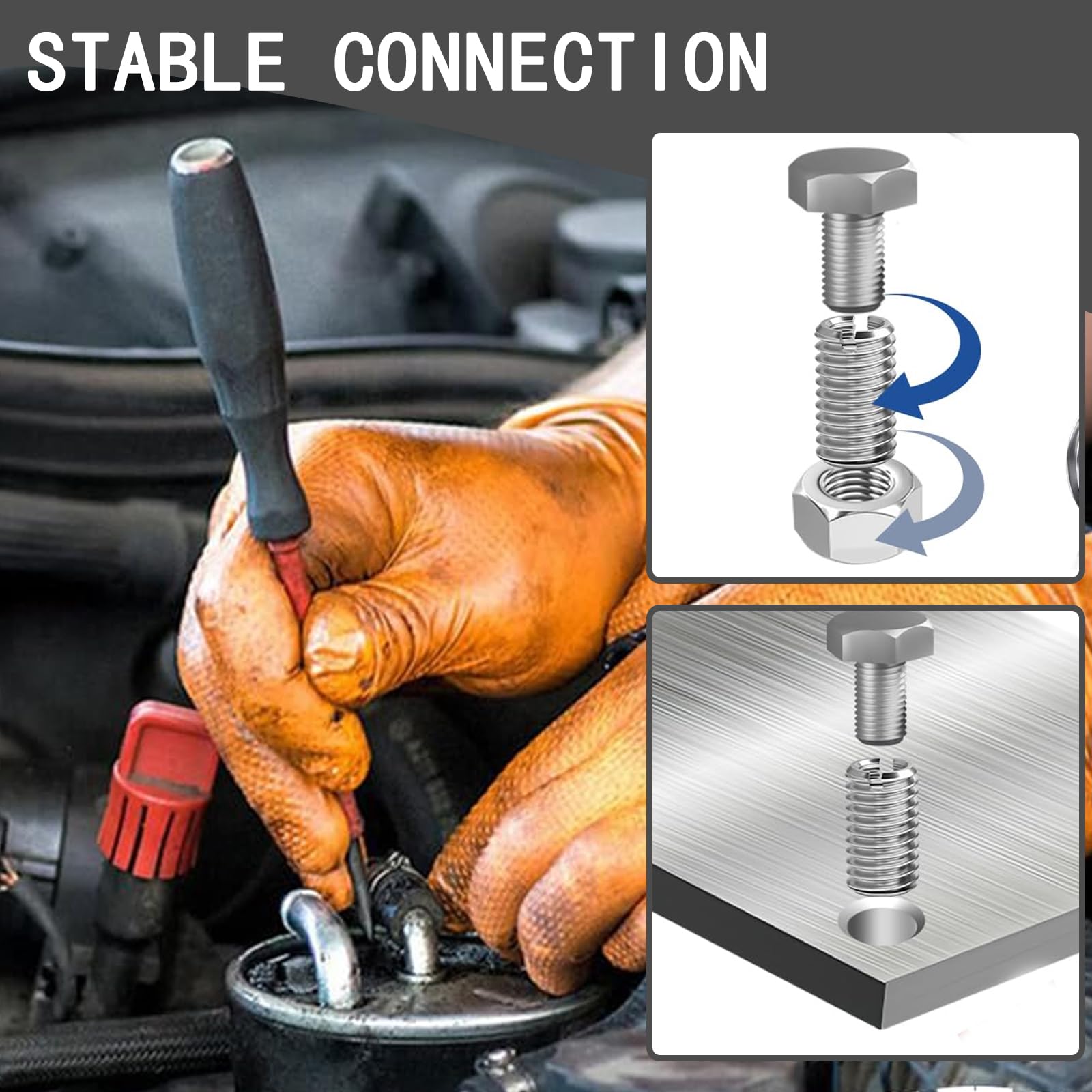 12 pezzi Inserti Filettati M12 a M10 15 mm, Resistenti Alla Corrosione, Antiruggine, Robusti e Durevoli, Inserto Filettato per Progetti di Arredamento, Automobili e Apparecchi Meccanici