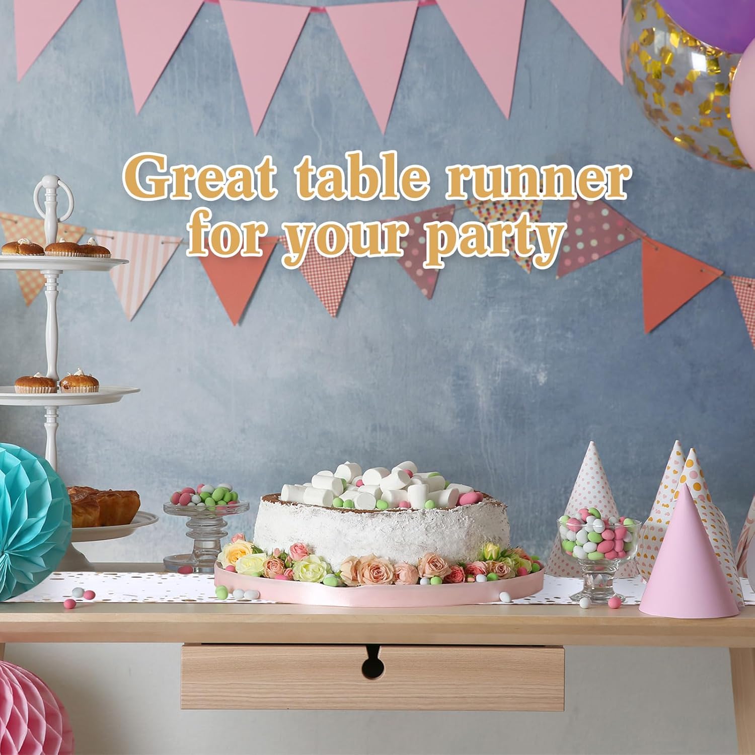 Moukeren 4 Pack White Gold Table Runner Decorations 12 x 108 Inch Sequin Rectangular Table Runners for Birthday Wedding Graduation New Years Party Decor