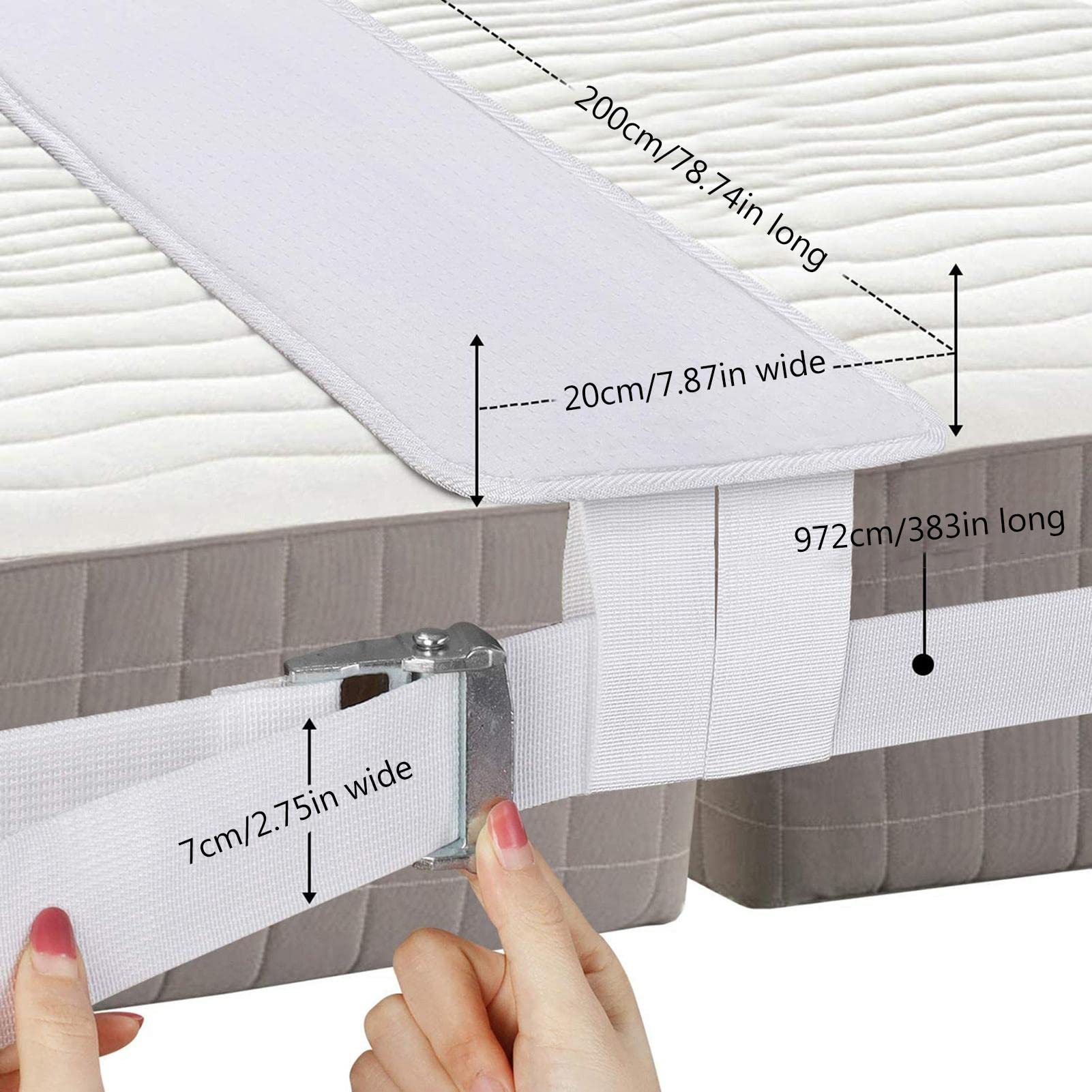 Kit de conion Bed Bridge Twin King - Conector de colchón con correa - Relleno extra y - Conector de cama ajustable y cómodo - Bolsa de almacenamiento incluida