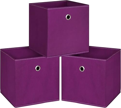 NieEnjoy Cubos de almacenamiento plegables cubos de almacenamiento de tela de 11 pulgadas canastas organizadoras con asas dobles para organizador