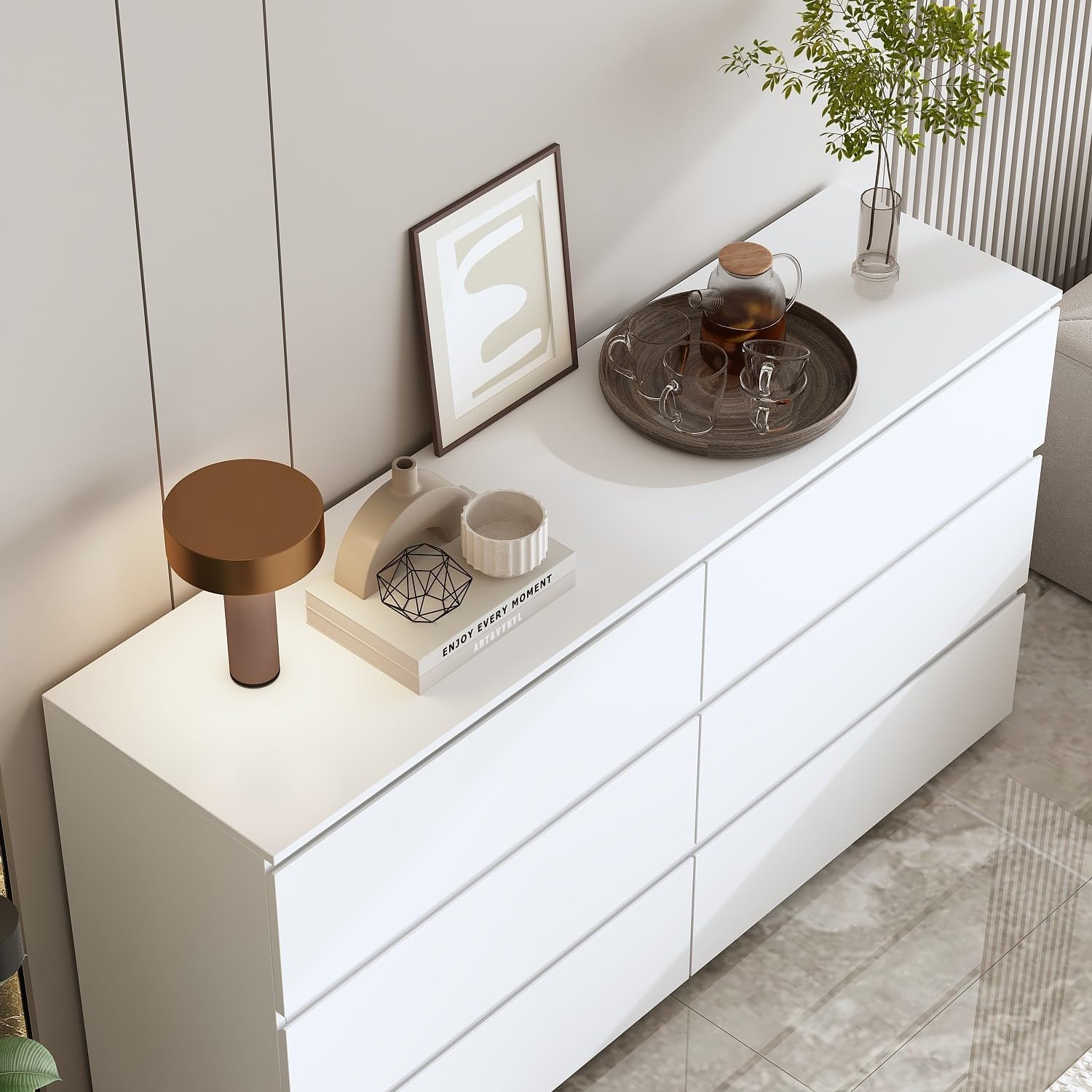 White Nursery Dresser with Soft Close Drawers
