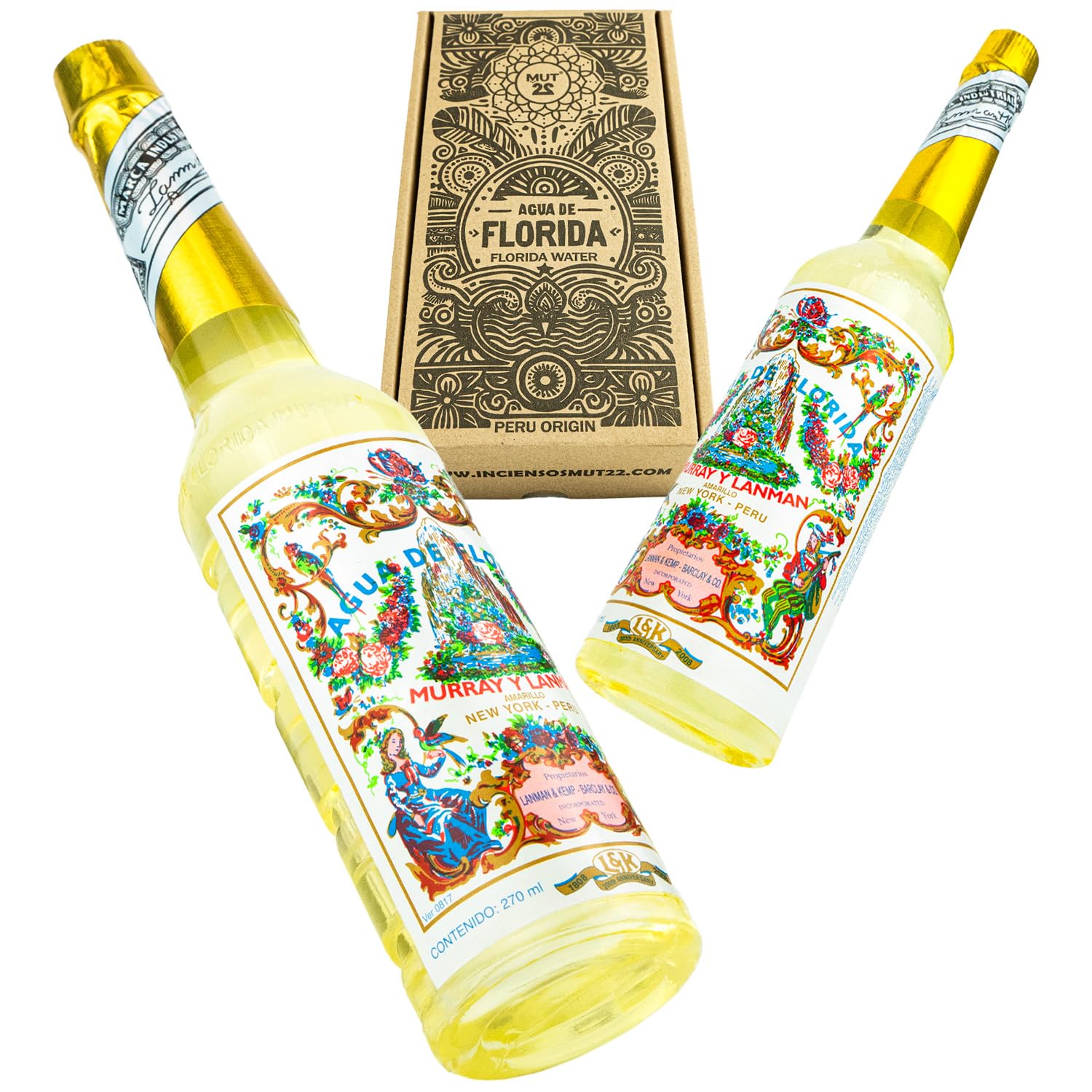 Floryda 100% oryginalna woda Peru - 2 butelki 270 ml do czyszczenia i ochrony duchowej
