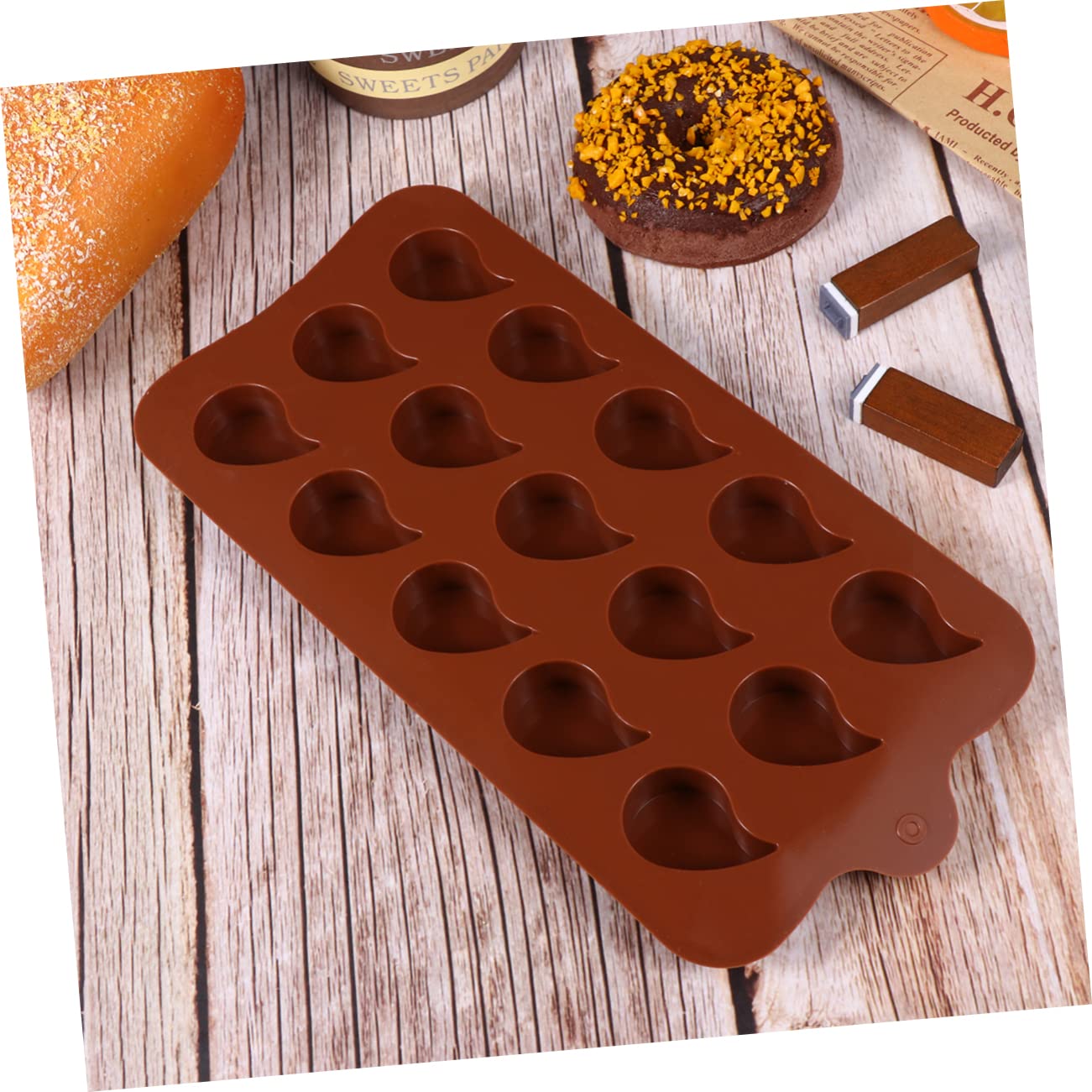 PRETYZOOM 6 Moldes De Silicona Multiusos para Hornear Pasteles Moldes De Chocolate con Forma De Lágrima Moldes para Llavero Moldes para Dulces Moldes para Magdalenas Galletas