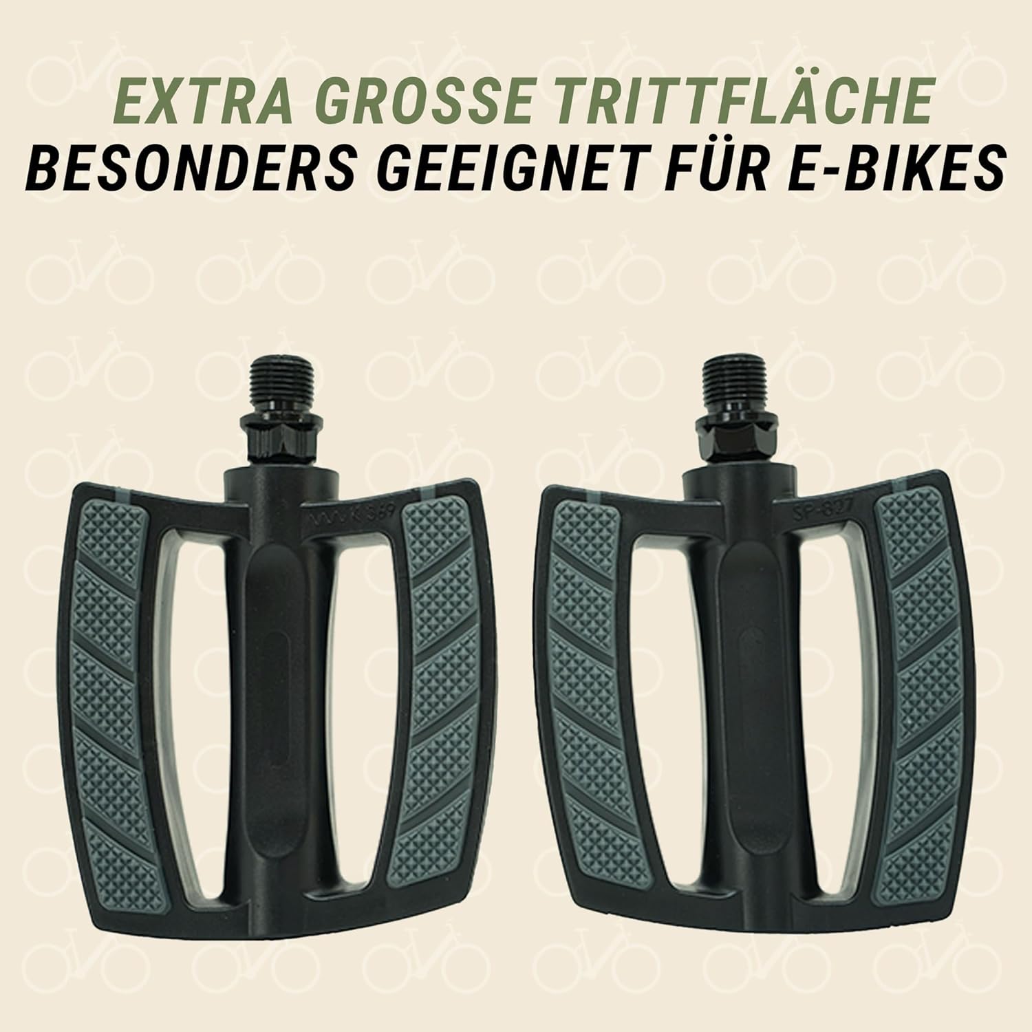 Prophete Bicycle Pedals, E-Bike Pedals, Also Suitable for City and Trekking Bikes, Colour: Black