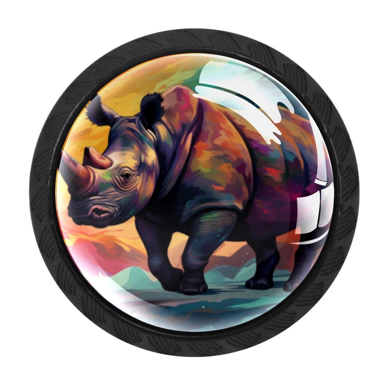 CHENZZZZ 4 Pieces Dresser Knobs Rhinoceros Drawer knobs Cabinet Knobs Pull Handles for Home Kitchen Office