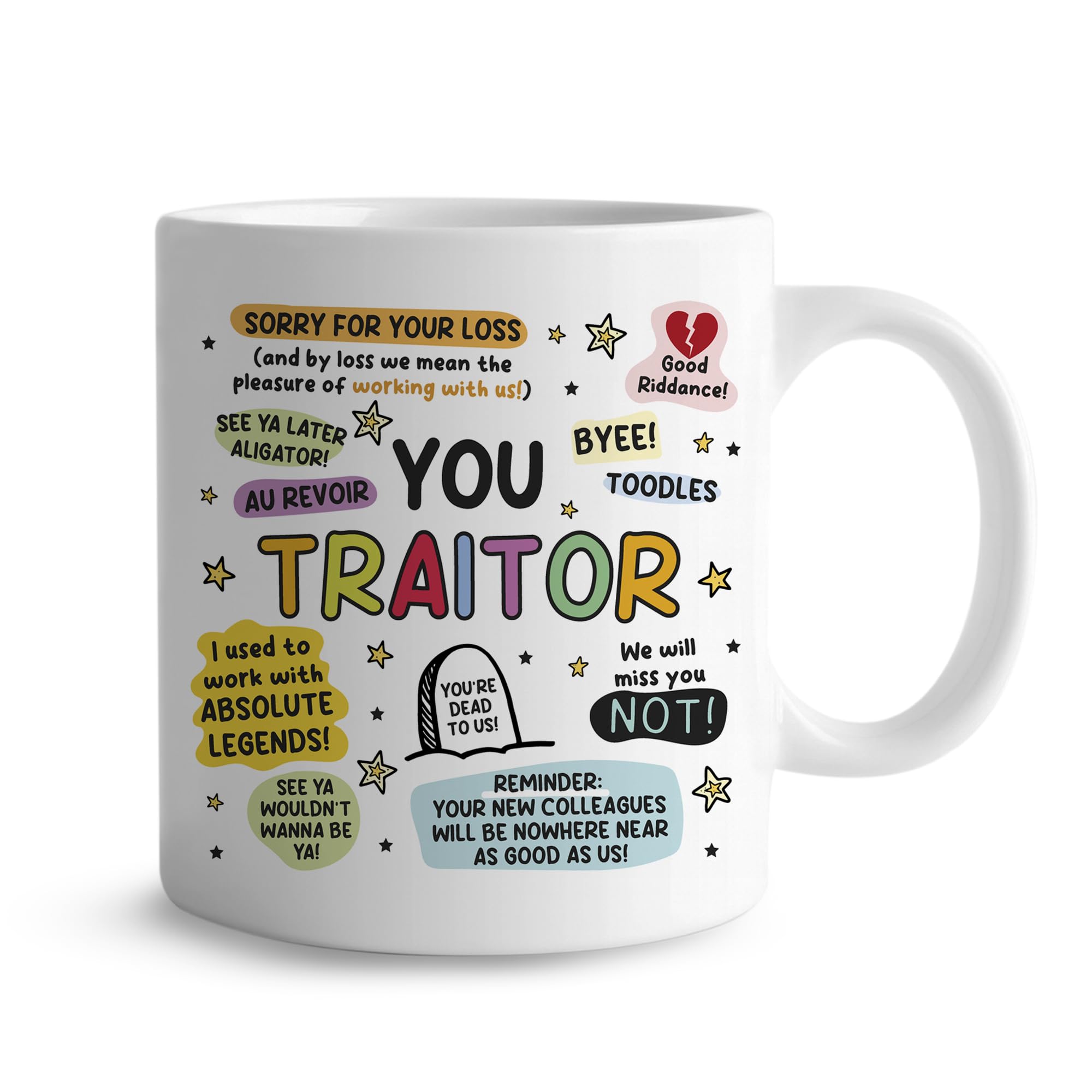 RED OCEAN Traitor Colleague Mug- Funny Leaving Gift, New Job Gift for Colleague, Congrats On New Job, Promotion, Goodbye, Leaving