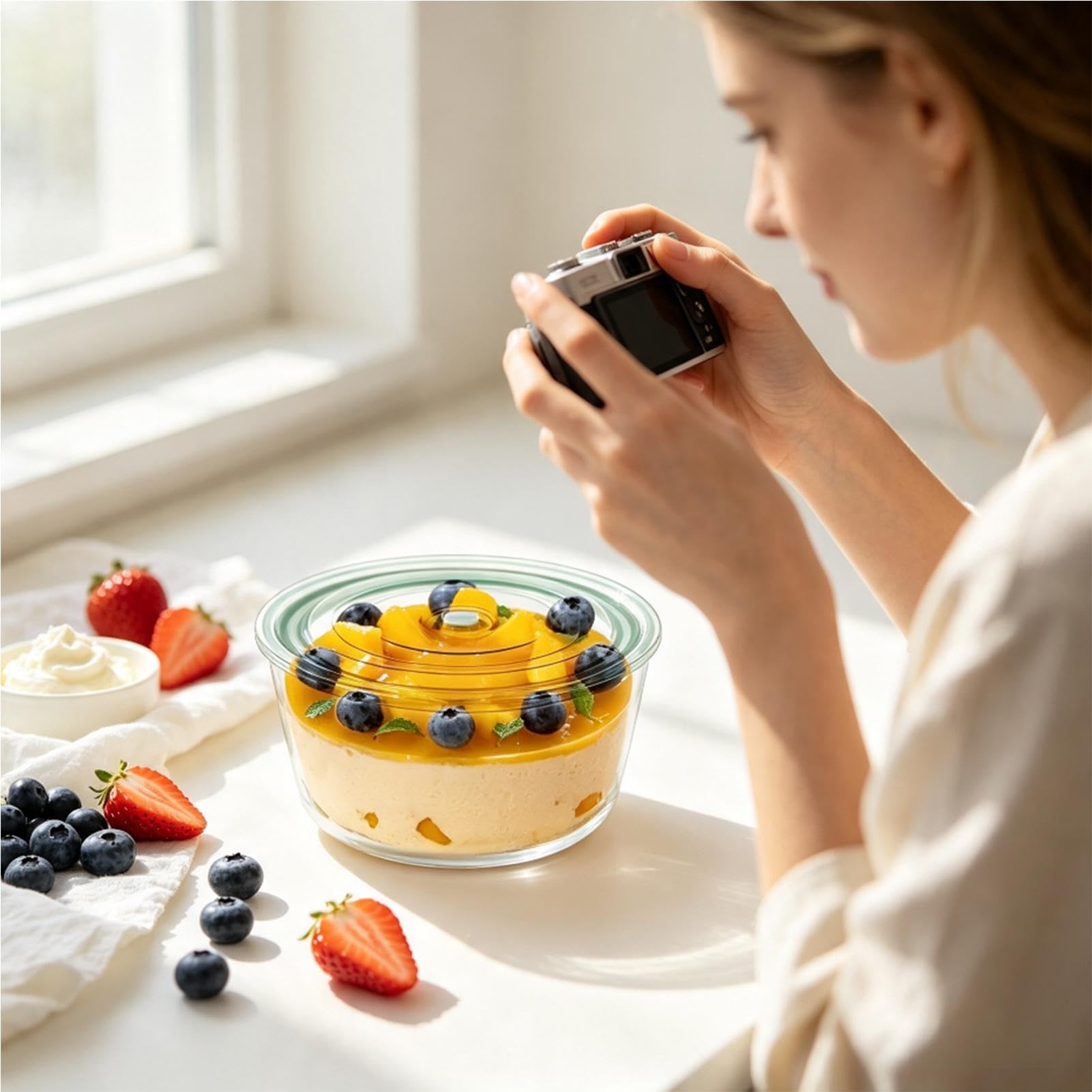 da cucina con coperchio, in trasparente, per insalata e | Ciotole da portata per casa, cucina, feste, cene, pranzo, picnic, campeggio