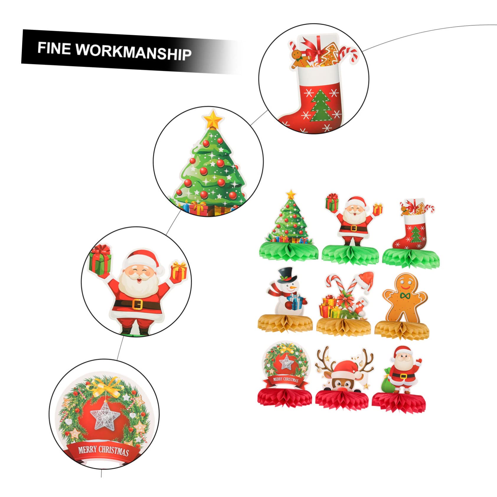 Alasum 36piezas Adornos De Para Decoración De Mesa Navideñas De Mesa Para Celebraciones De Navidad