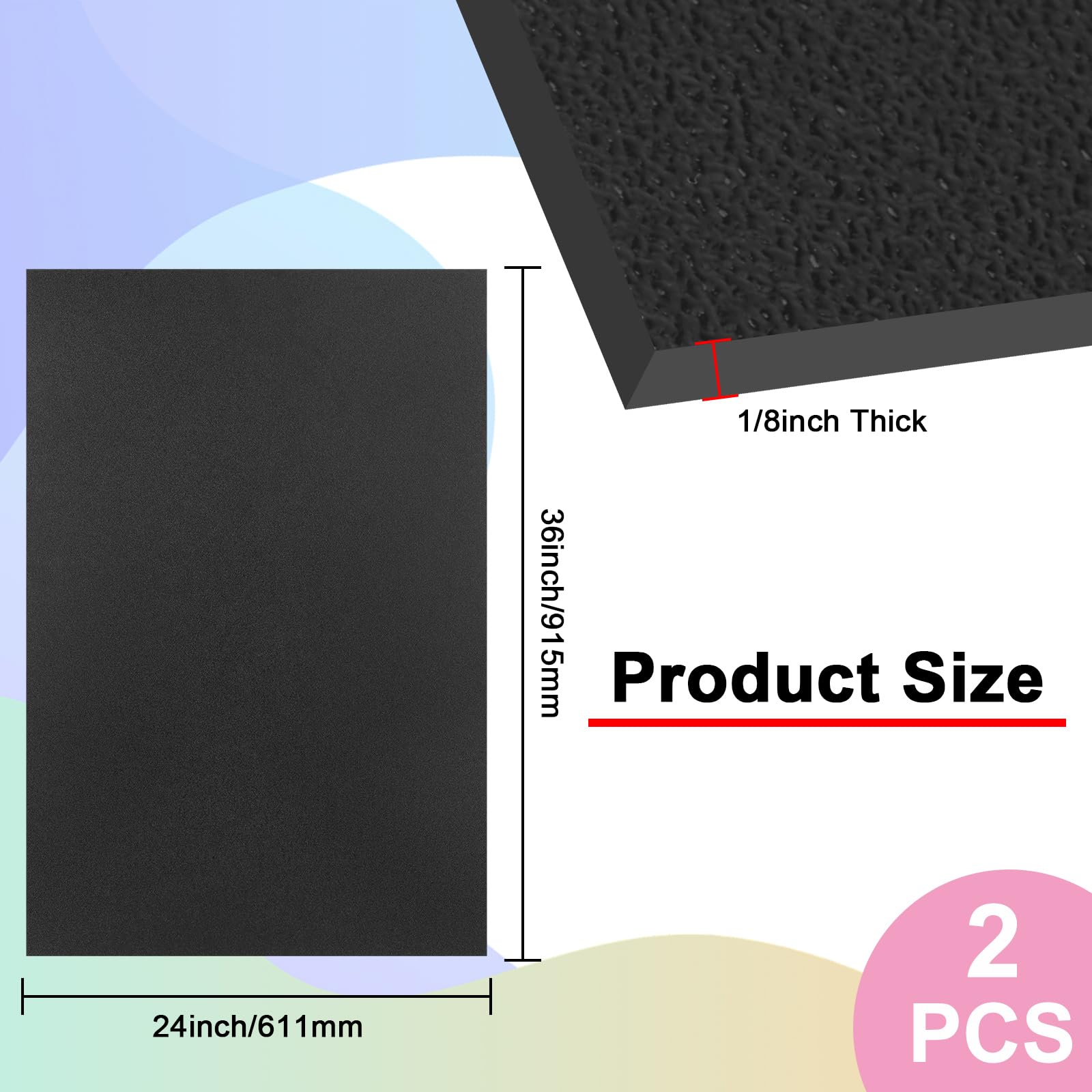 Black ABS Plastic Sheets - 24" x 36" -2