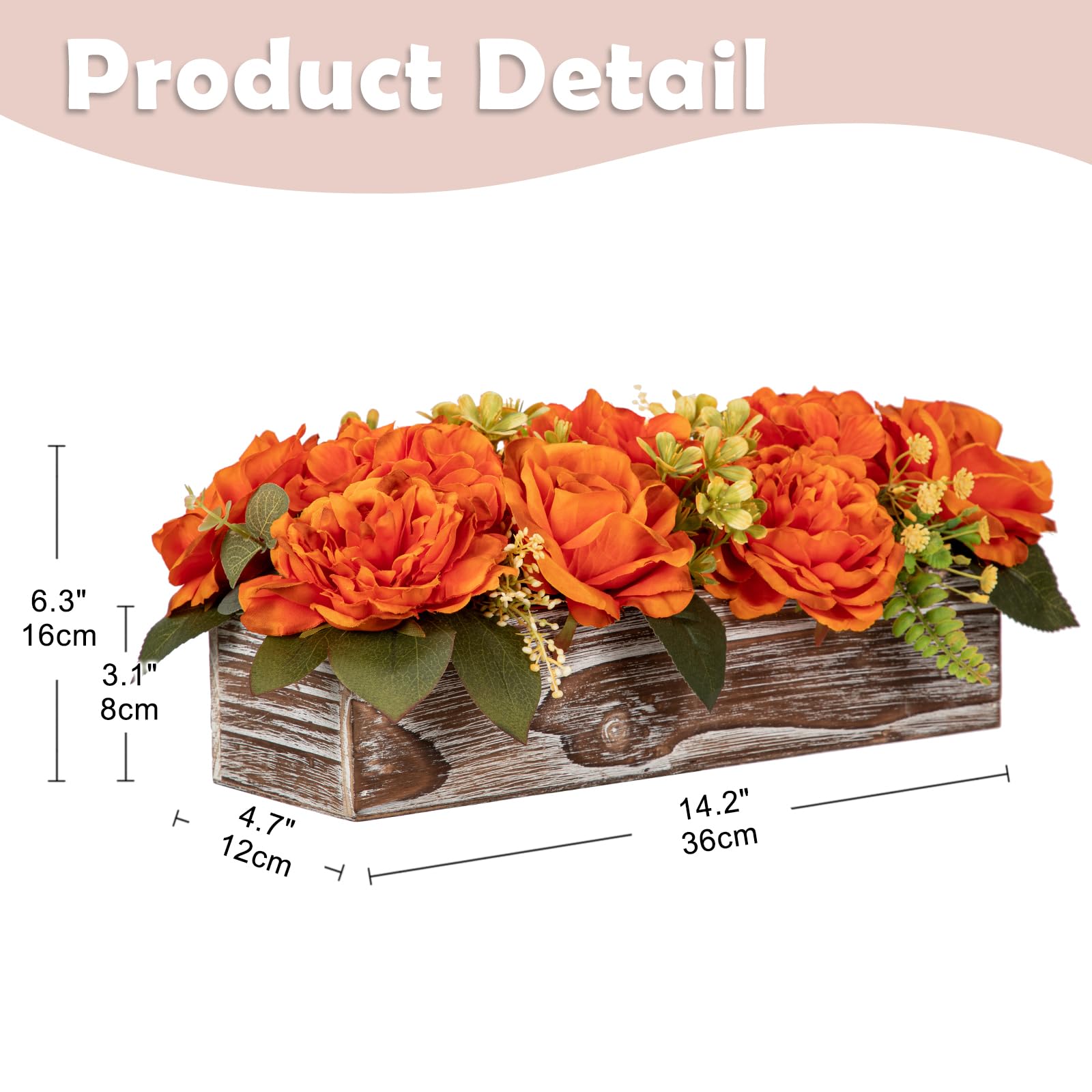 Hollyone Artificial Flowers Mixed Roses Hydrangeas Peonies in Pot - Image 2