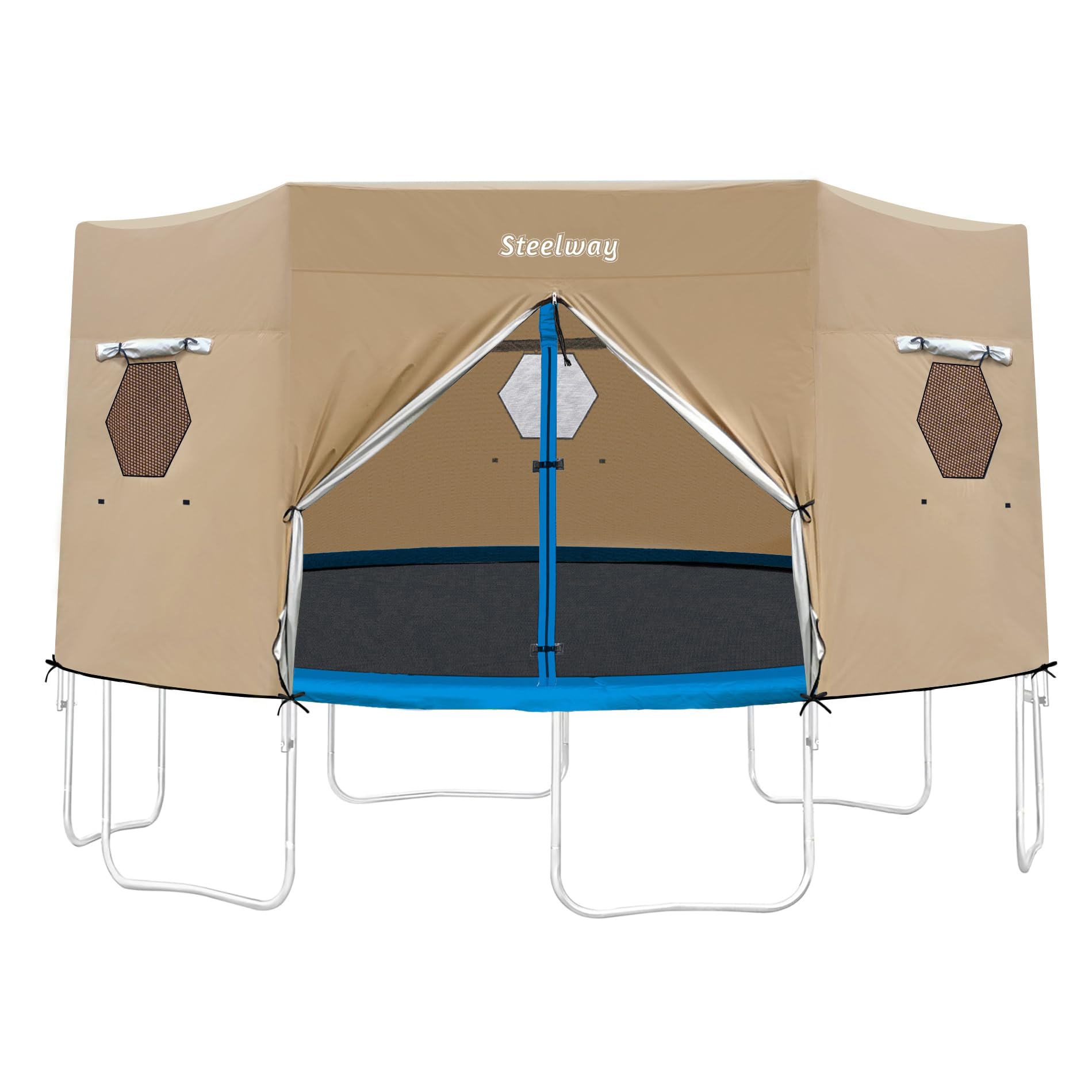 Photo 1 of Steelway 16FT Trampoline Tent Cover for Straight Pole Round Trampoline with 6 W-Shape Legs