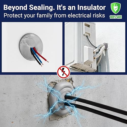 Miniatura 8 de Leopong Masilla de silicona impermeable moldeable para paredes de baño y huecos de tuberías, sellador de reparación reutilizable y flexible (gris)