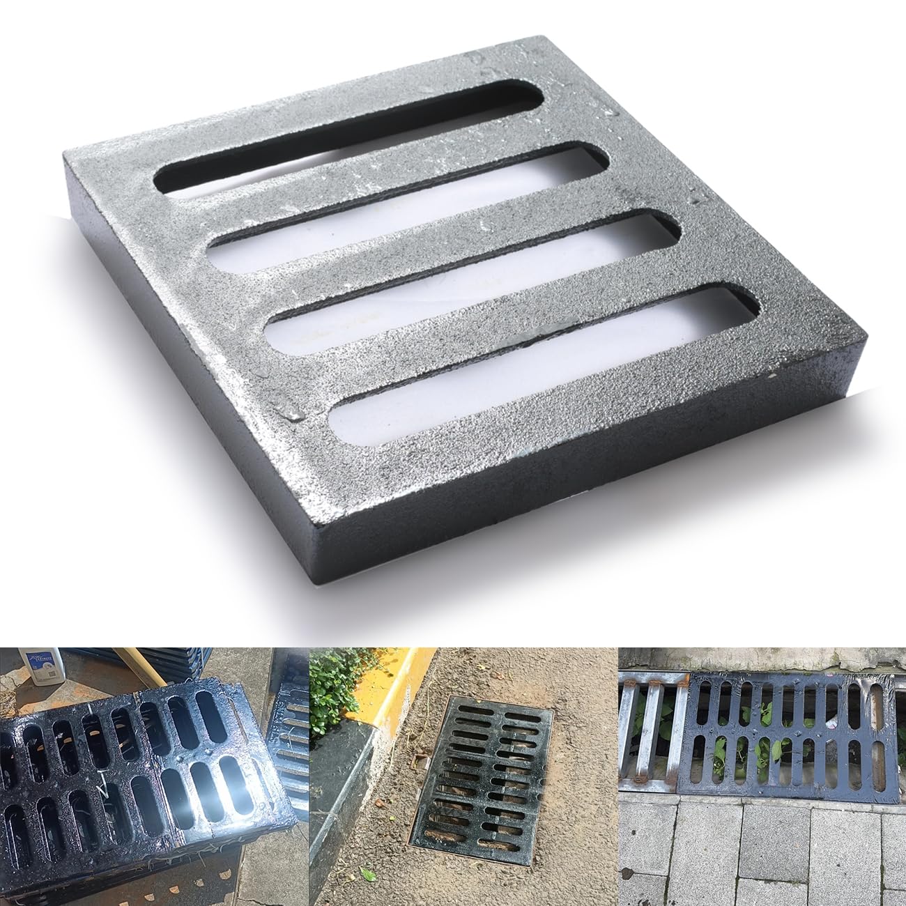 Square Cast Iron Drain Grate, 9 * 9 in, B125 Sewer Grate