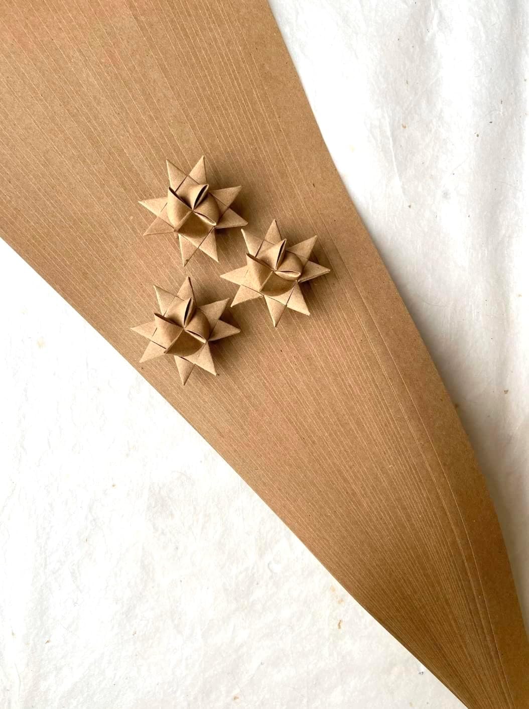 5/8" Kraft Brown Bag Froebel Moravian German Star Paper Strips Origami Ornaments Rustic DIY Craft Projects (50 strips)
