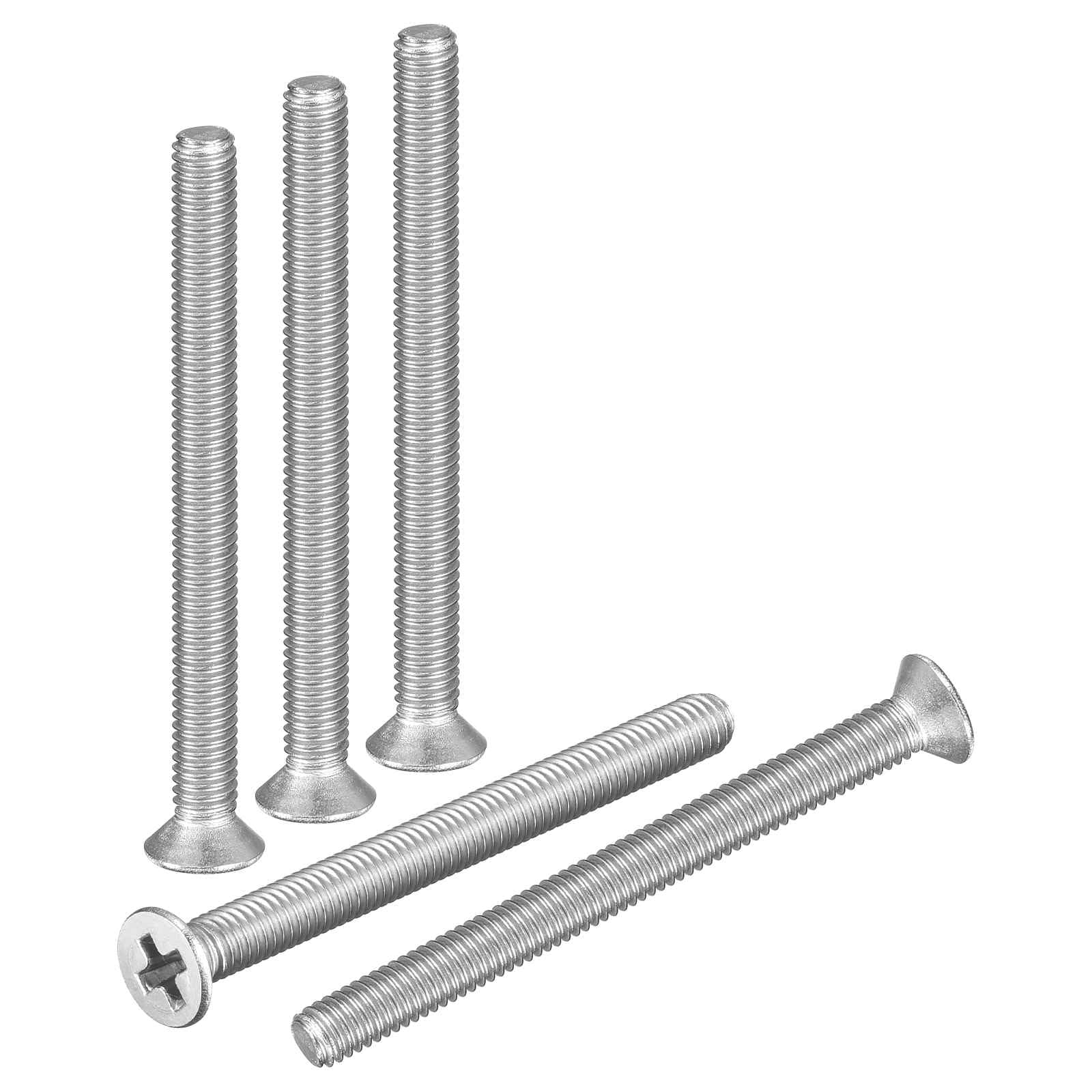 DTGN M3-0.5x35 Flat Head Machine Screws - 40PCS - Good for Electronics and Machinery - 304 Stainless Steel Phillips Countersunk Micro Metric Machine Screw Bolts- Silver