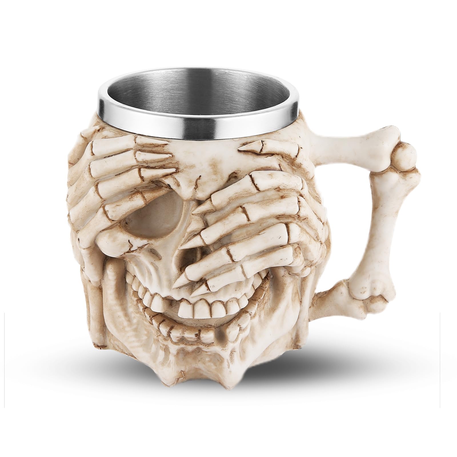 Taza de cerveza de calavera AsAlways como accesorio de regalo gótico para vino