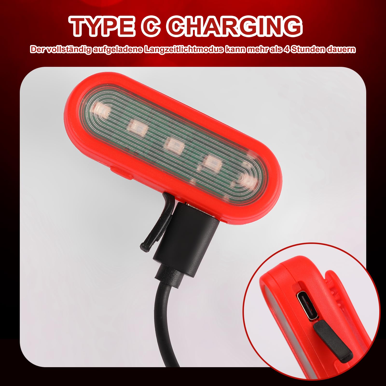 2 Lumières LED Clignotantes Rechargeables USB - Pour Cartable Et Sécurité - 3 Modes - Clip Et Bracelets Inclus