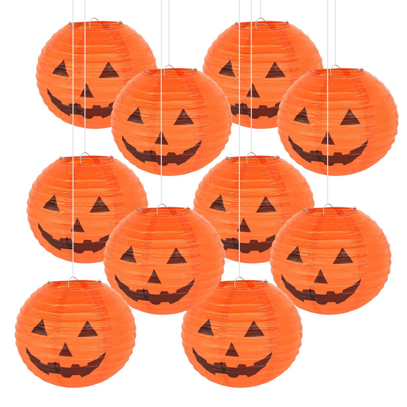 Kesote 8 Inches Halloween Jack -O'- Pumpkin Paper Lanterns -10 Packs